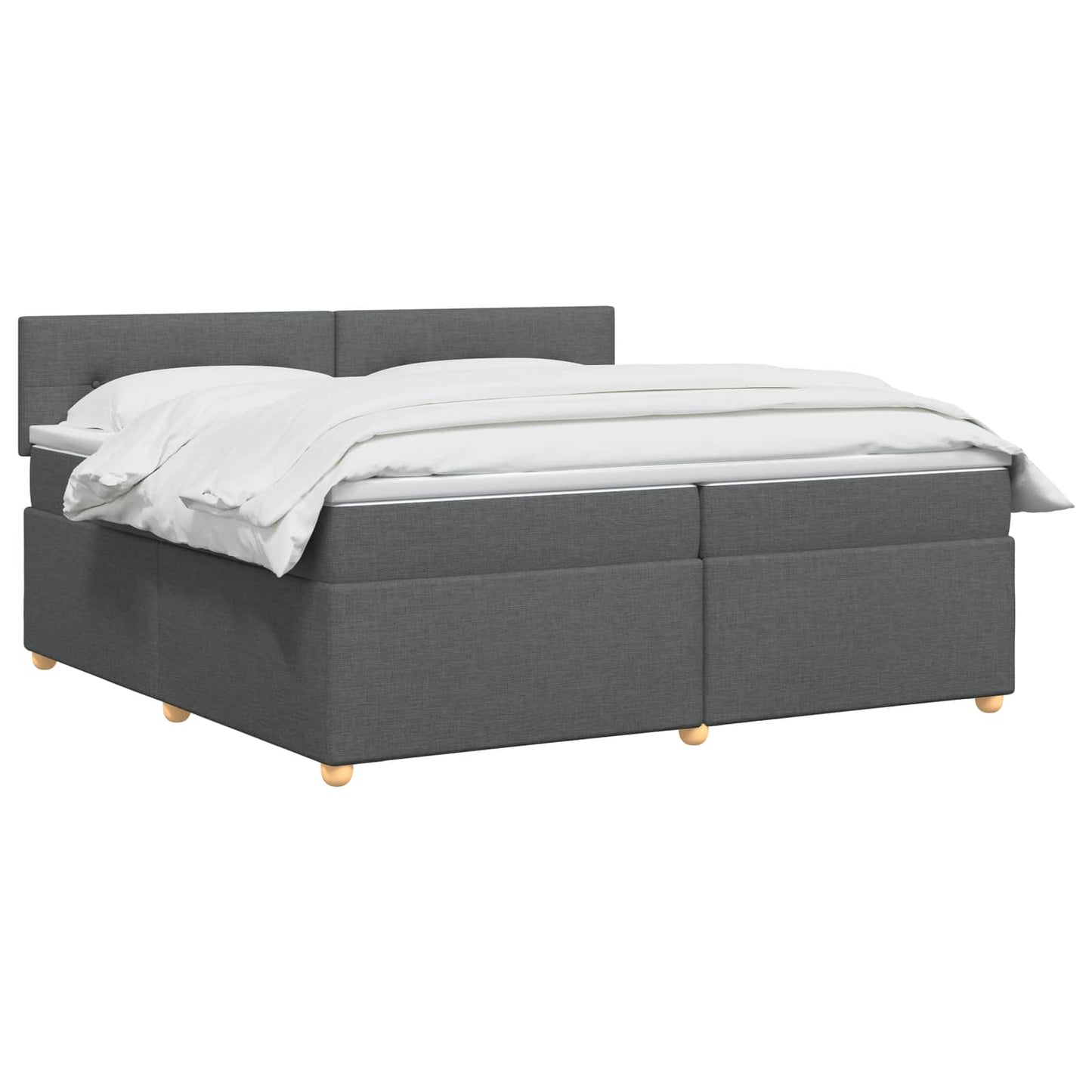 vidaXL Κρεβάτι box spring με στρώμα Σκούρο Γκρι 200 x 200 cm Ύφασμα