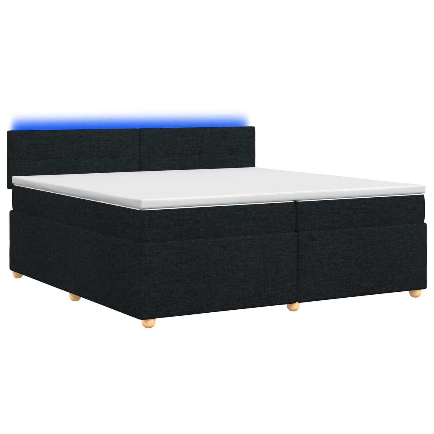 vidaXL Κρεβάτι box spring με στρώμα Μαύρο 200 x 200 cm Ύφασμα