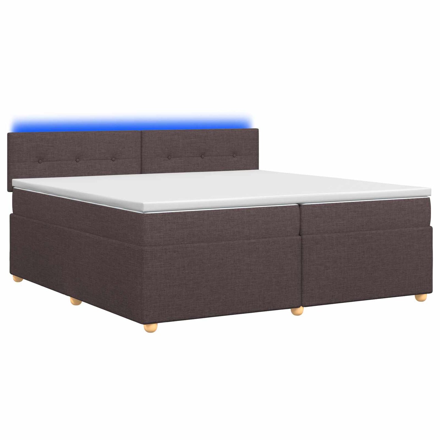 vidaXL Κρεβάτι box spring με στρώμα Σκούρο Καφέ 200 x 200 cm Ύφασμα