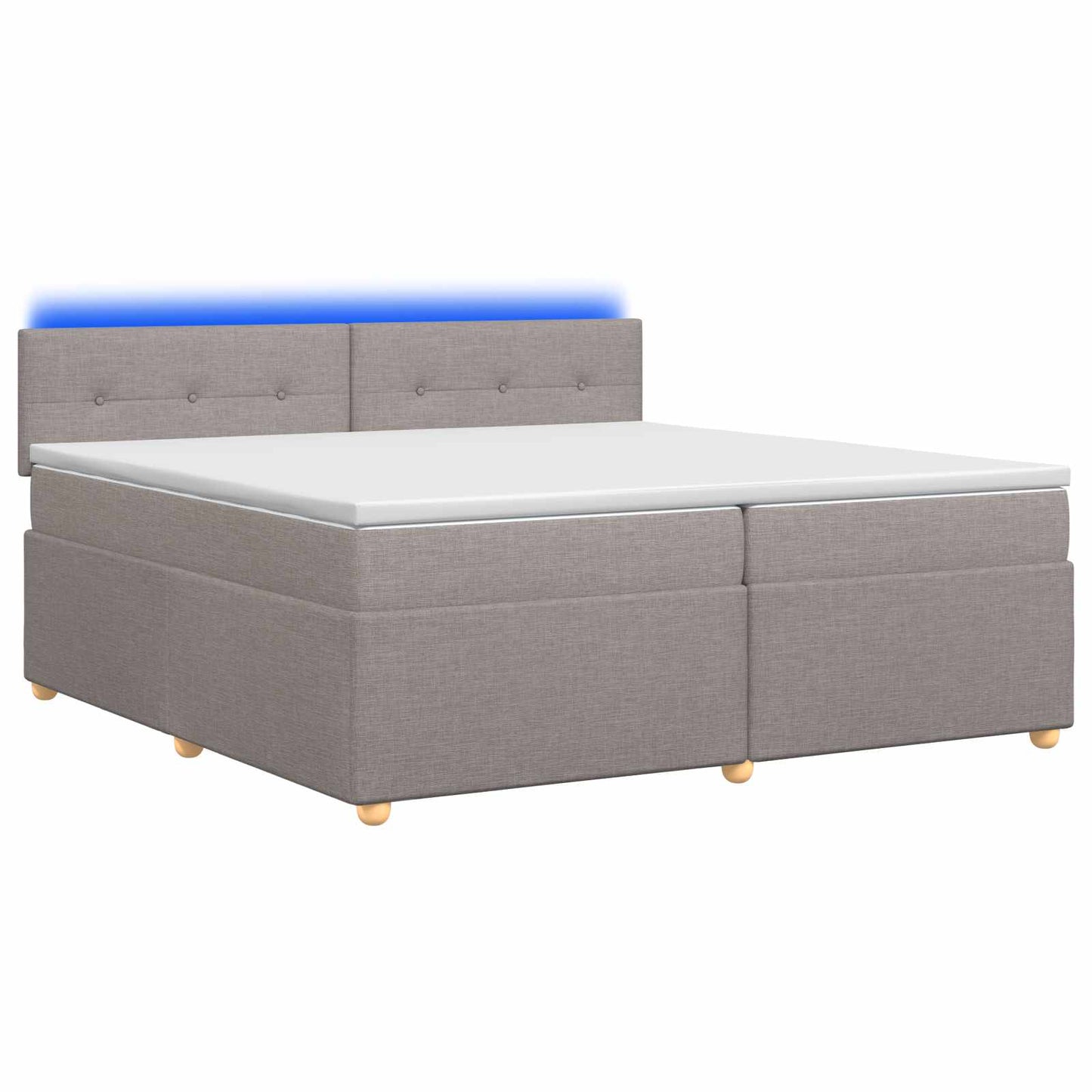 vidaXL Κρεβάτι box spring με στρώμα Taupe 200 x 200 cm Ύφασμα
