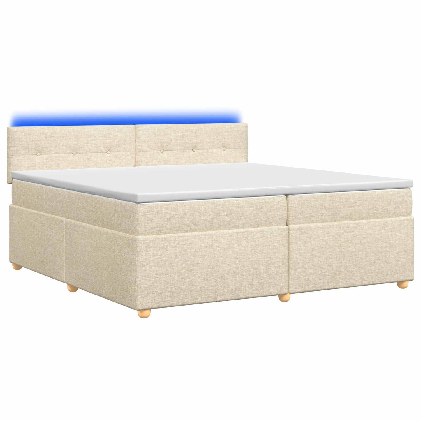 vidaXL Κρεβάτι box spring με στρώμα Κρεμ 200 x 200 cm Ύφασμα