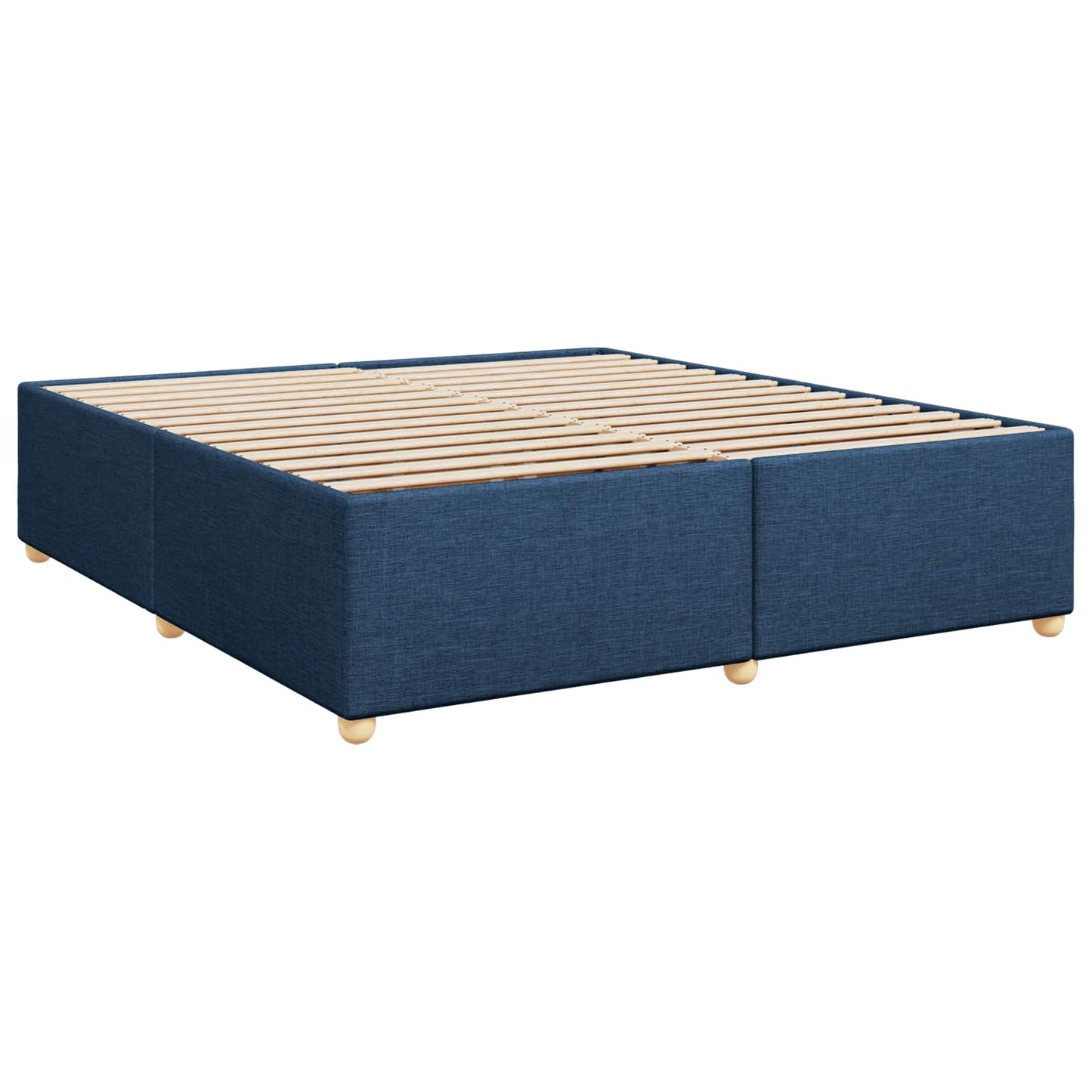 vidaXL Κρεβάτι box spring με στρώμα Μπλε 200 x 200 cm Ύφασμα