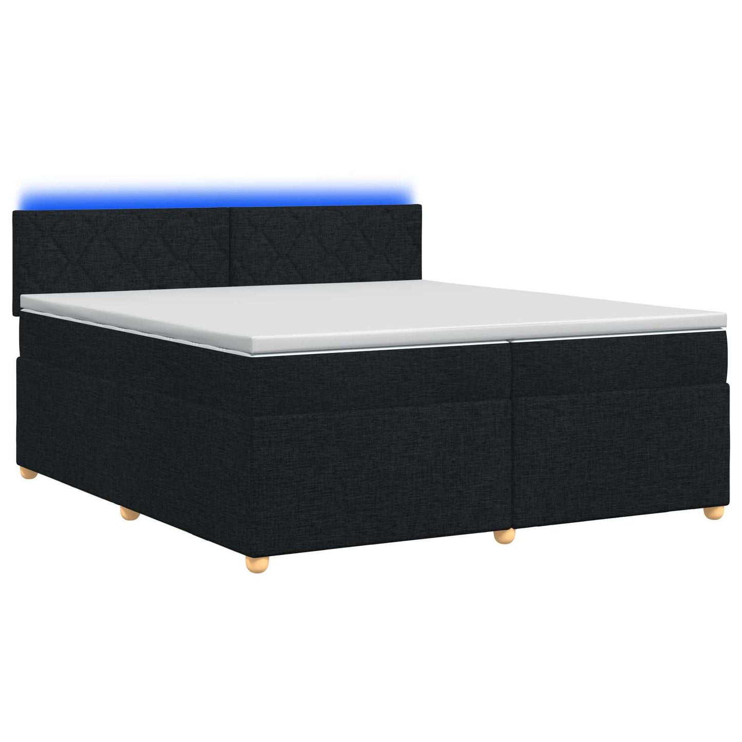 vidaXL Κρεβάτι box spring με στρώμα Μαύρο 200 x 200 cm Ύφασμα