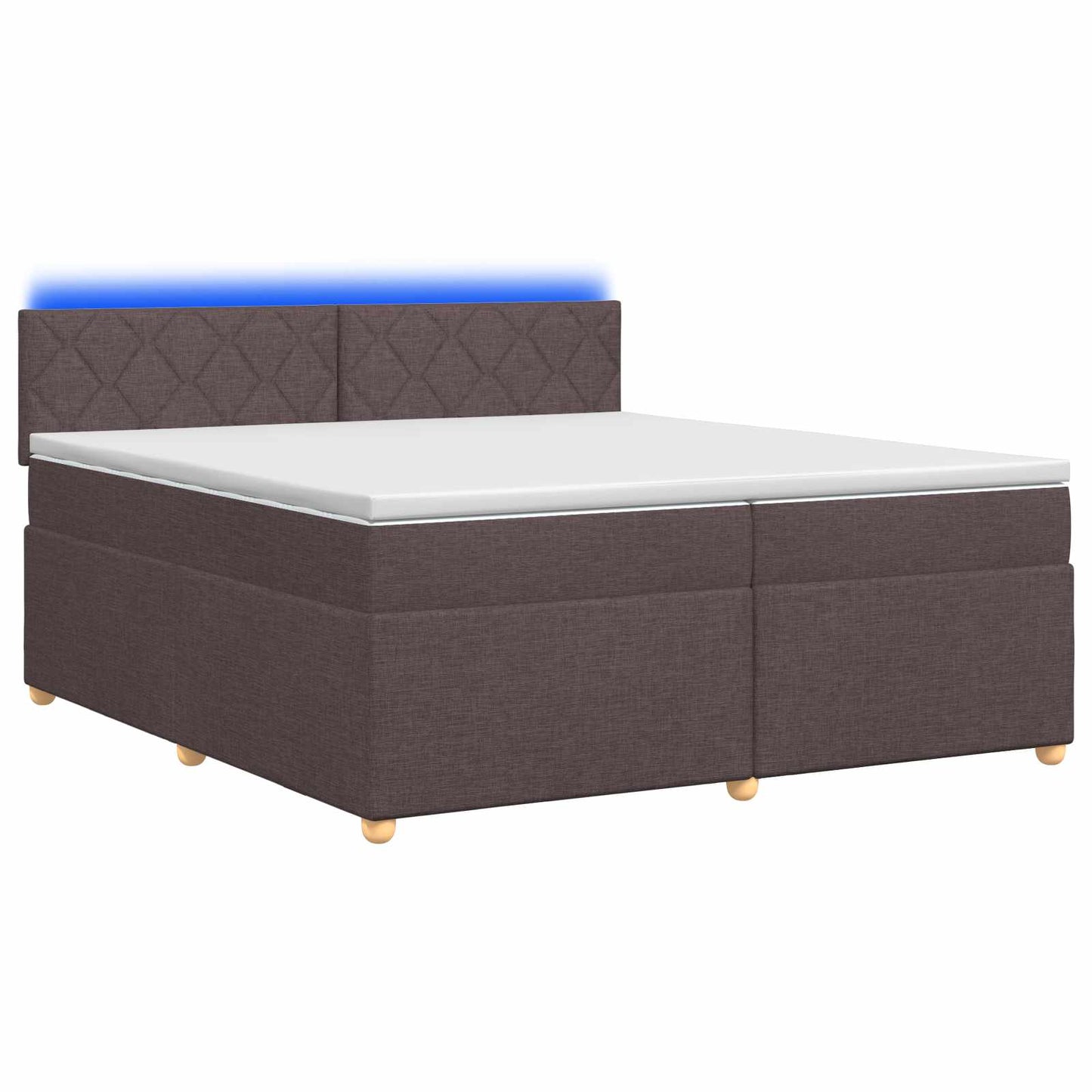 vidaXL Κρεβάτι box spring με στρώμα Σκούρο Καφέ 200 x 200 cm Ύφασμα