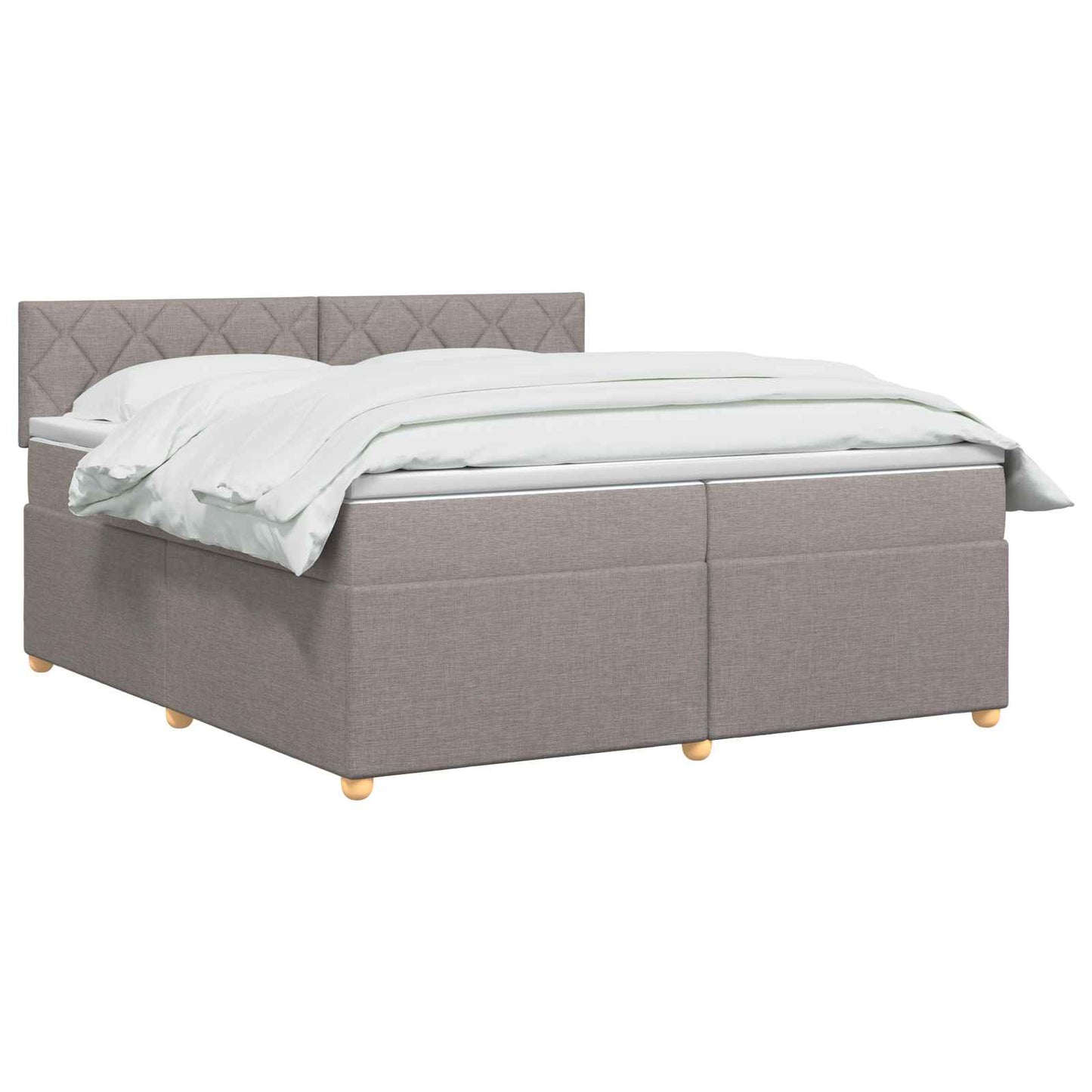 vidaXL Κρεβάτι box spring με στρώμα Taupe 200 x 200 cm Ύφασμα