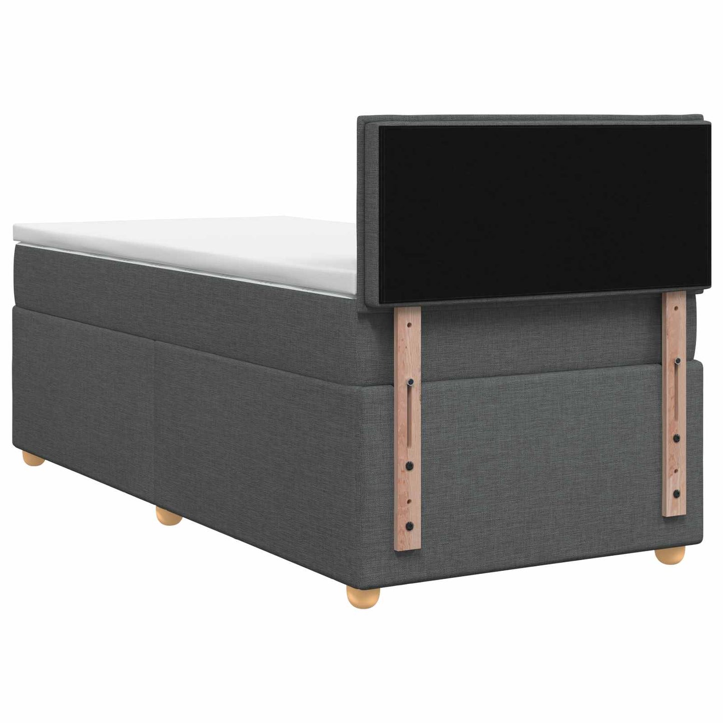 vidaXL Κρεβάτι Box Spring με Στρώμα και LED Σκούρο Γκρι 90 x 190 cm