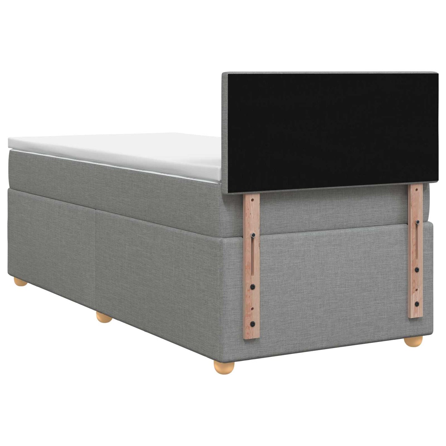 vidaXL Κρεβάτι Box Spring με Στρώμα και LED Ανοιχτό γκρι 90 x 190 cm