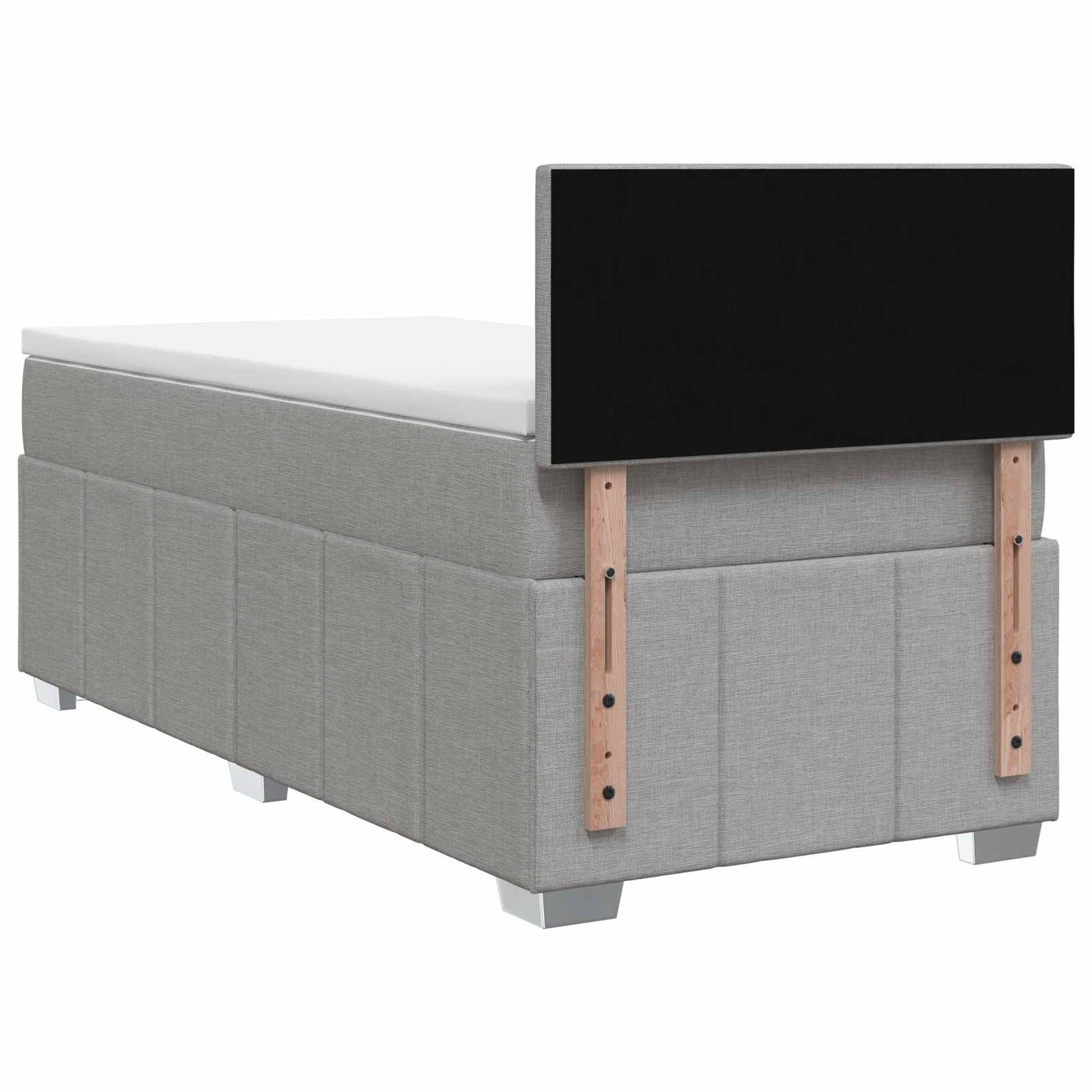 vidaXL Κρεβάτι box spring με στρώμα Ανοιχτό γκρι 80 x 200 cm Ύφασμα