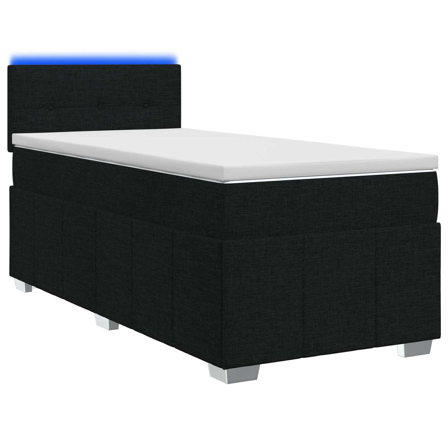 vidaXL Κρεβάτι box spring με στρώμα Μαύρο 80 x 200 cm Ύφασμα