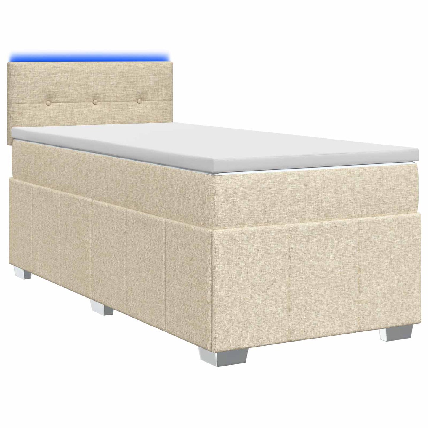 vidaXL Κρεβάτι box spring με στρώμα Κρεμ 80 x 200 cm Ύφασμα