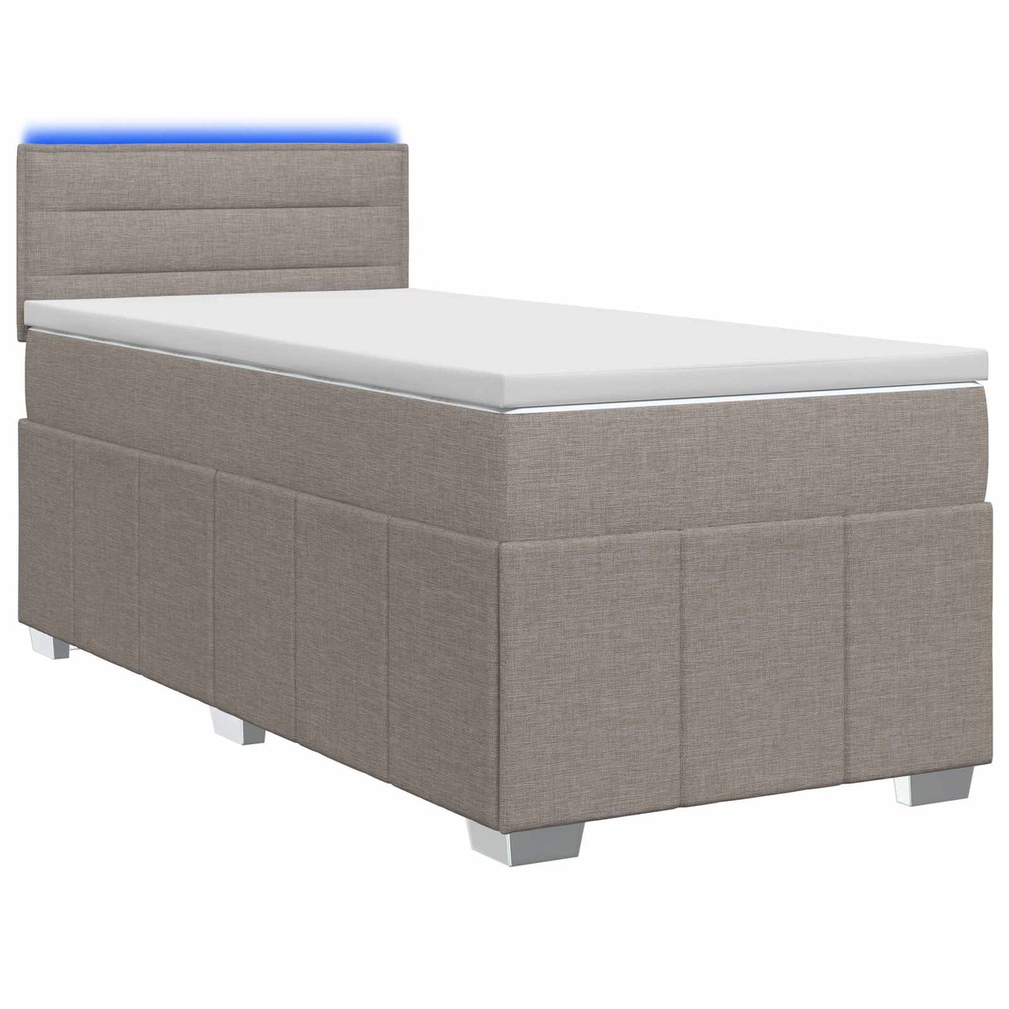 vidaXL Κρεβάτι box spring με στρώμα Taupe 90 x 200 cm Ύφασμα