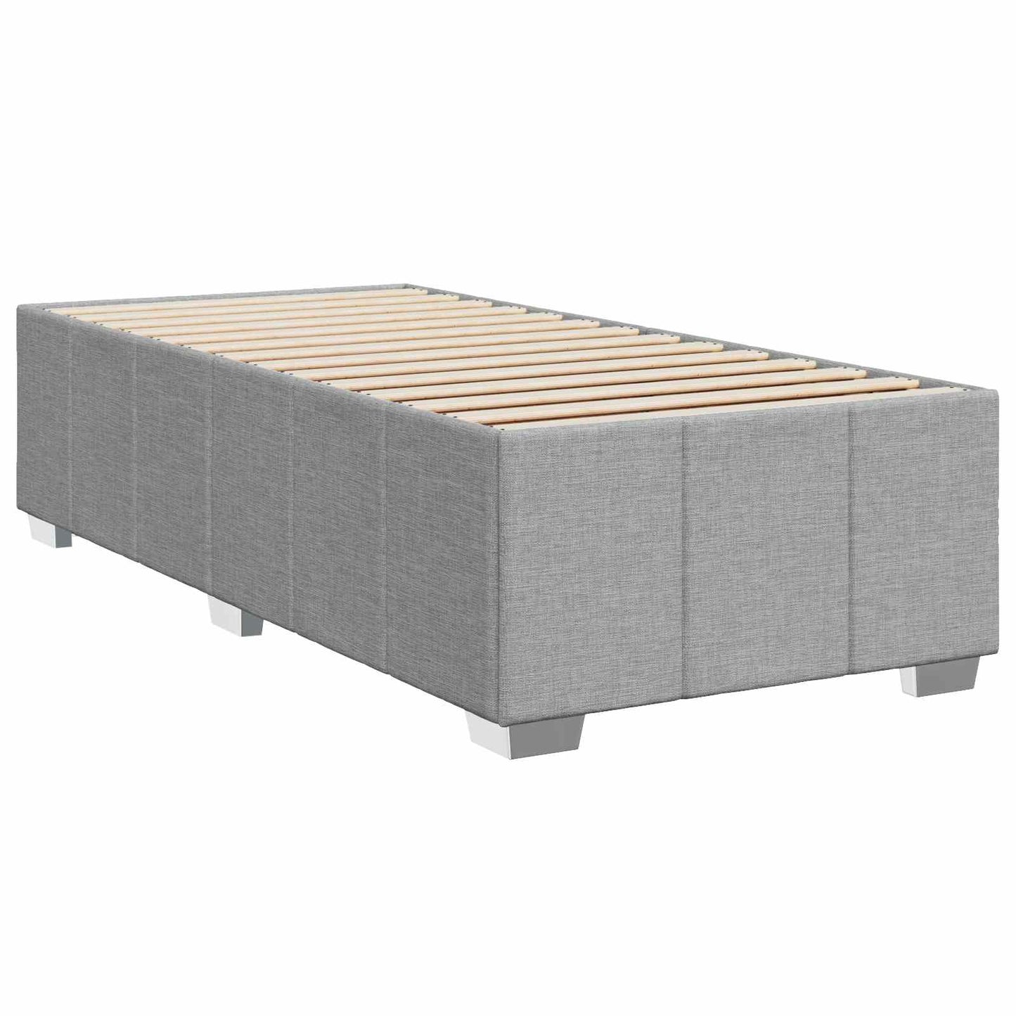 vidaXL Κρεβάτι box spring με στρώμα Ανοιχτό γκρι 90 x 200 cm Ύφασμα
