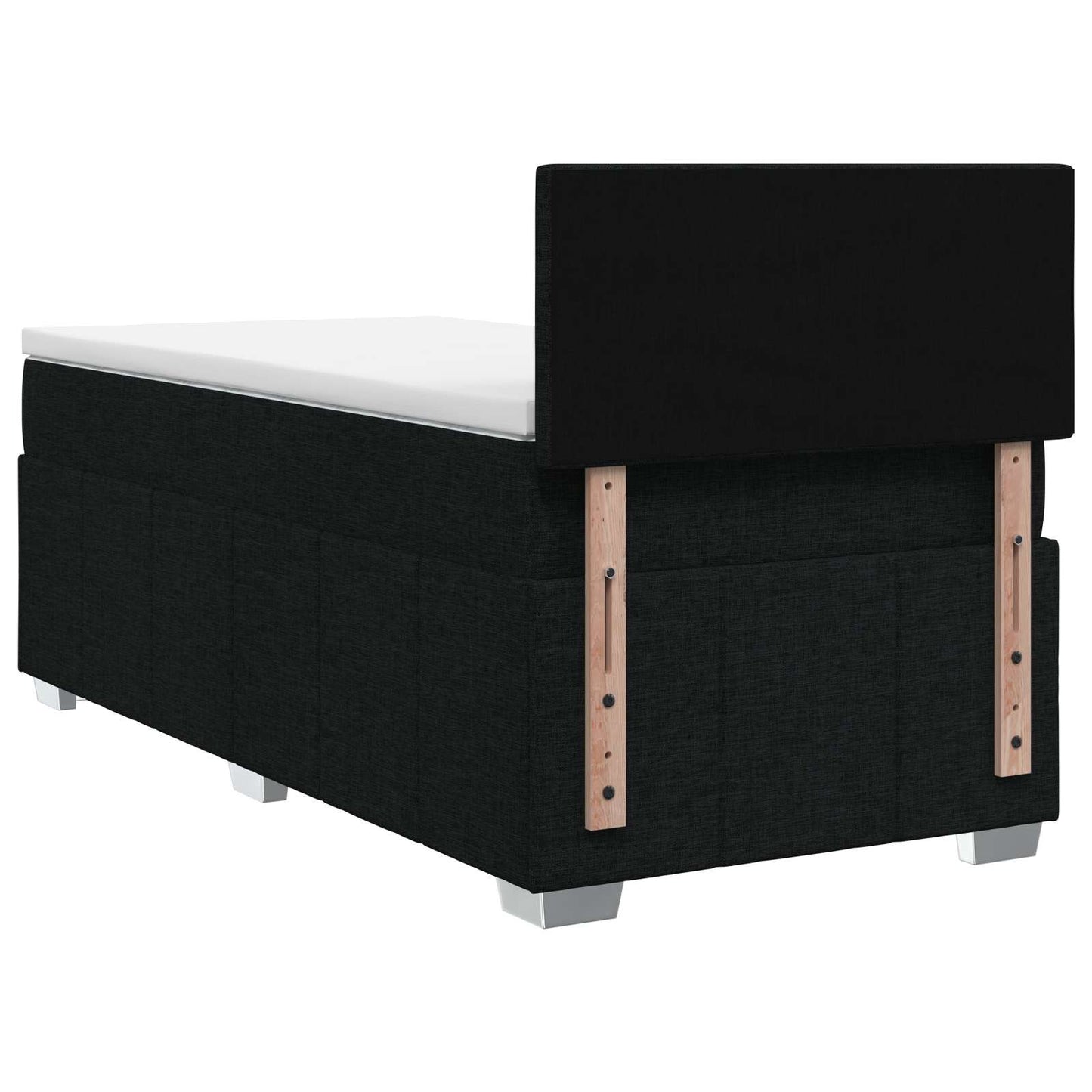 vidaXL Κρεβάτι box spring με στρώμα Μαύρο 90 x 200 cm Ύφασμα