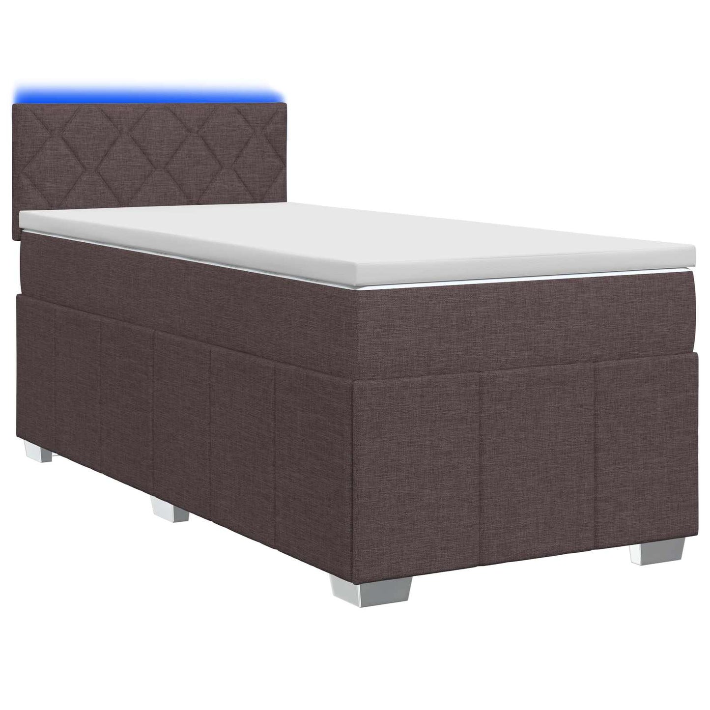 vidaXL Κρεβάτι box spring με στρώμα Σκούρο Καφέ 90 x 200 cm Ύφασμα
