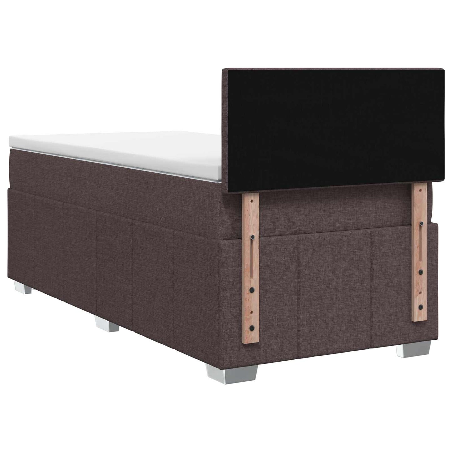 vidaXL Κρεβάτι box spring με στρώμα Σκούρο Καφέ 90 x 200 cm Ύφασμα