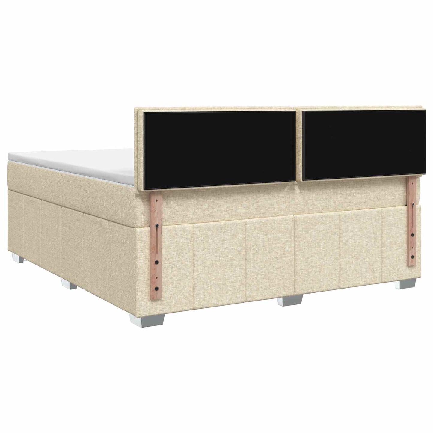 vidaXL Κρεβάτι box spring με στρώμα Κρεμ 140 x 190 cm Ύφασμα