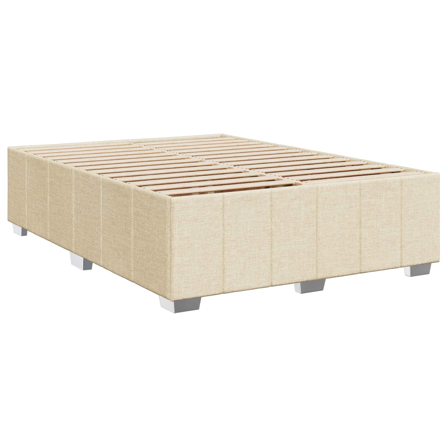 vidaXL Κρεβάτι box spring με στρώμα Κρεμ 140 x 190 cm Ύφασμα
