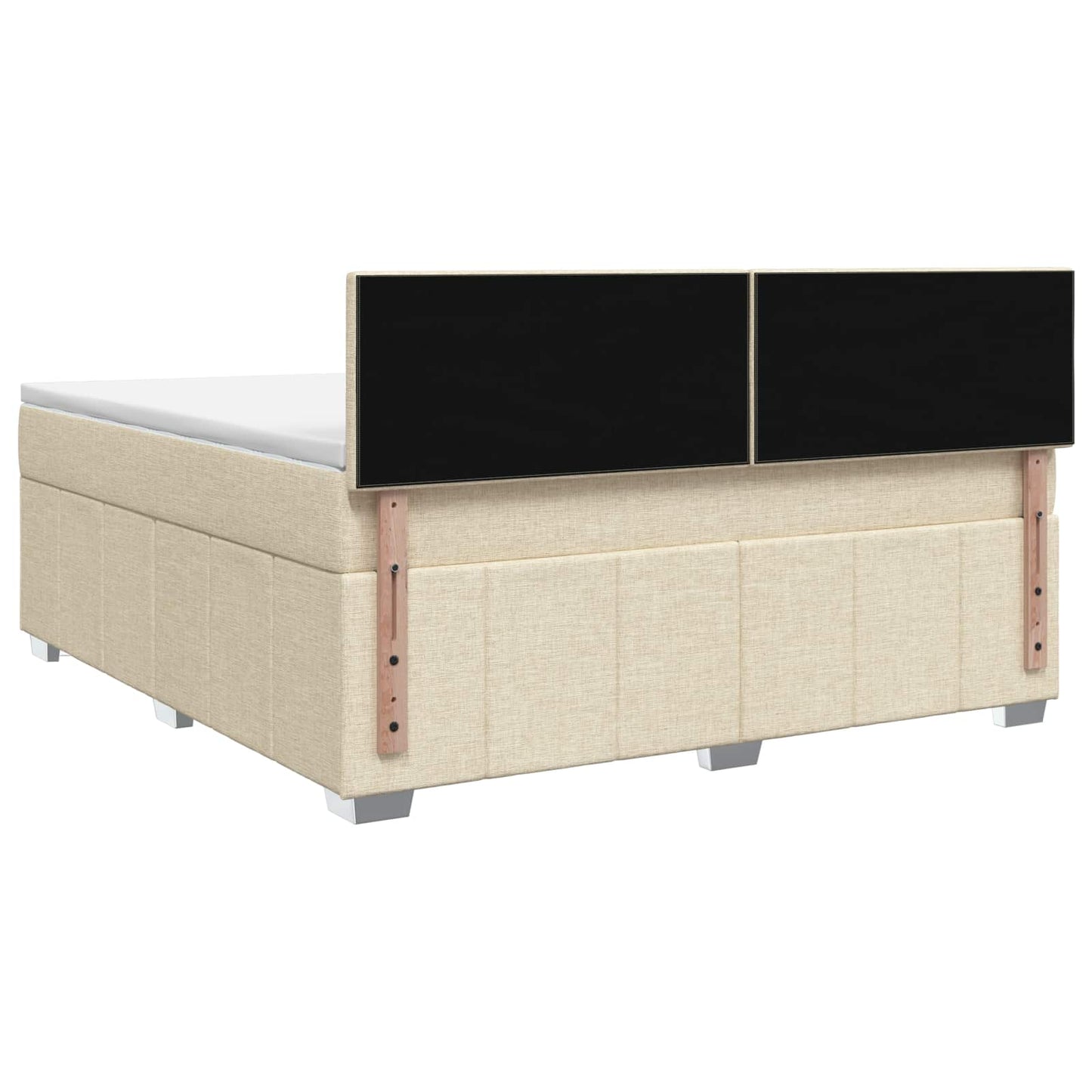 vidaXL Κρεβάτι box spring με στρώμα Κρεμ 140 x 190 cm Ύφασμα