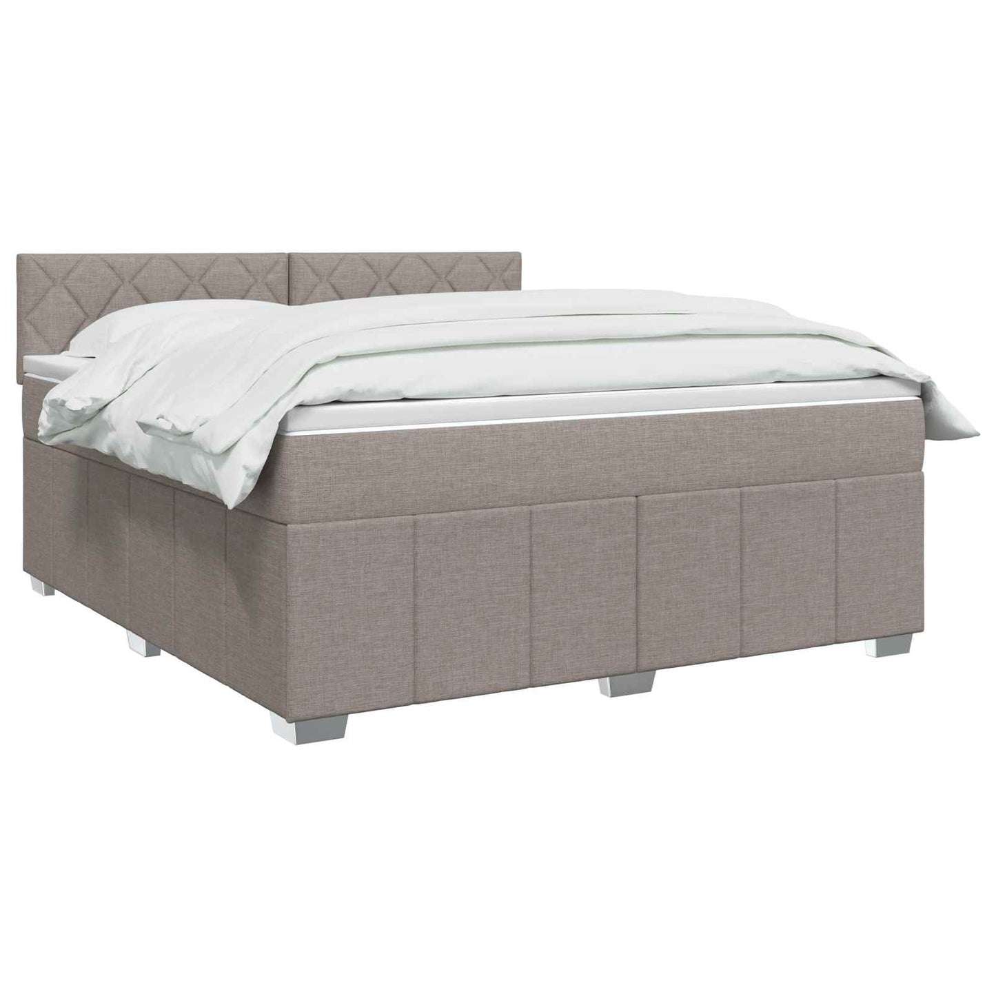 vidaXL Κρεβάτι box spring με στρώμα Taupe 140 x 190 cm Ύφασμα