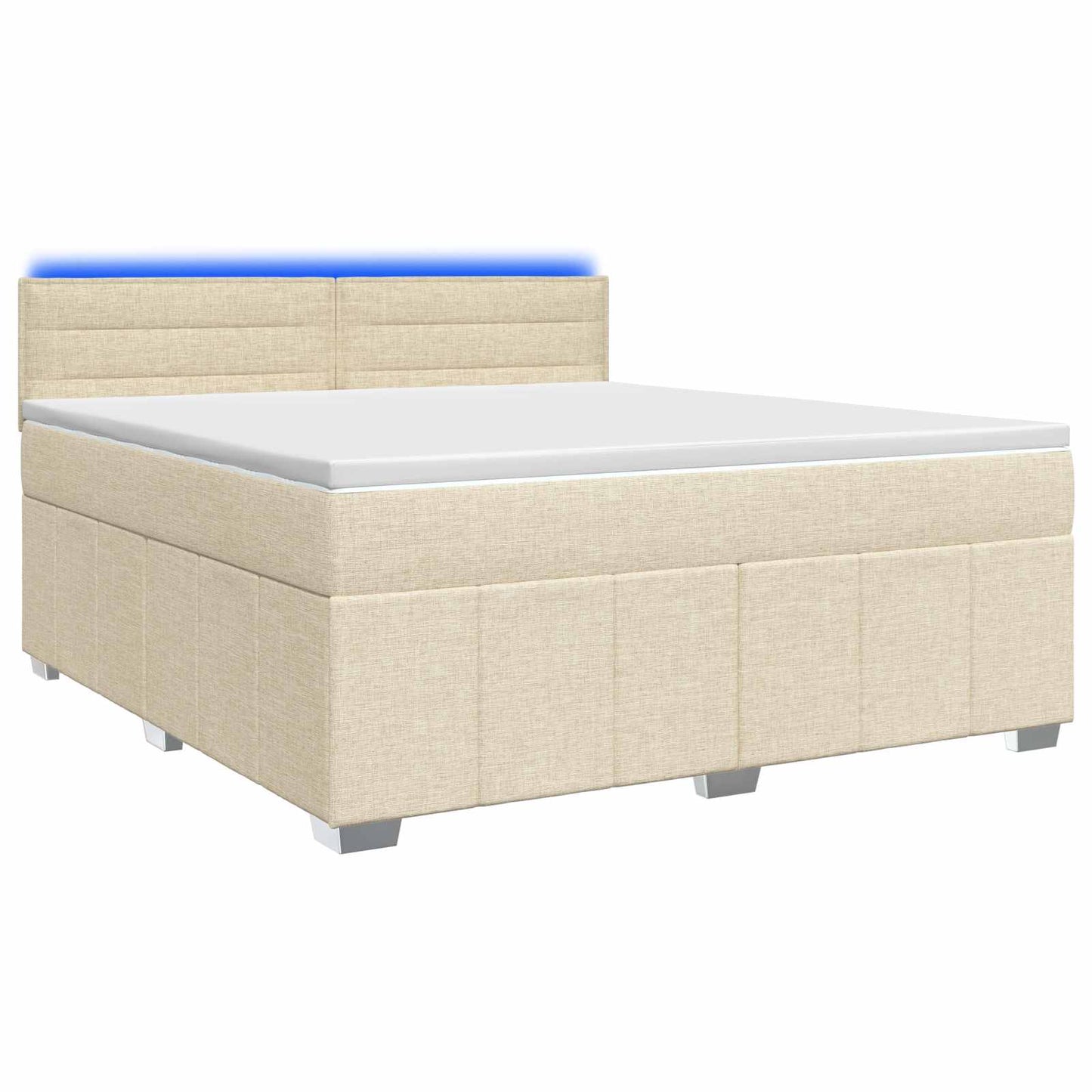vidaXL Κρεβάτι box spring με στρώμα Κρεμ 140 x 200 cm Ύφασμα