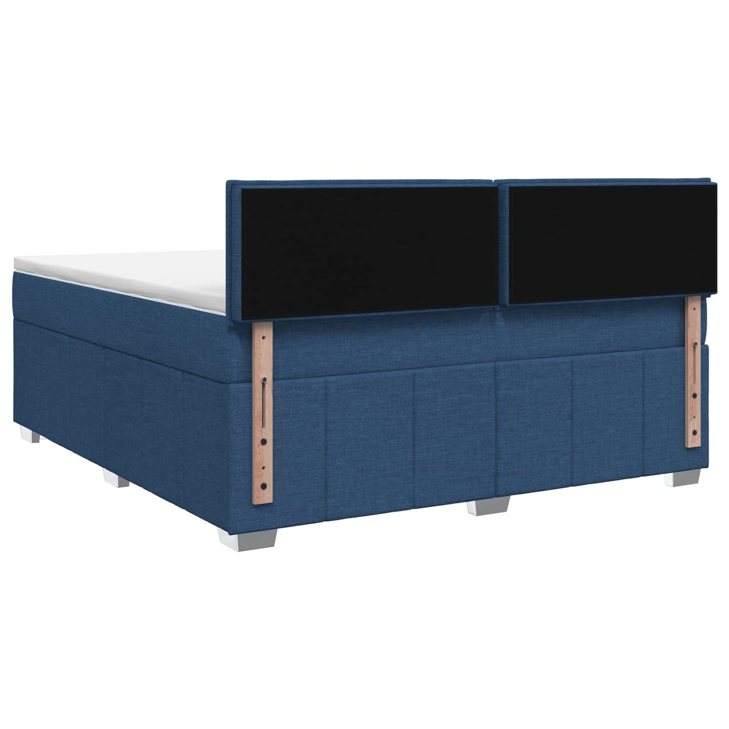 vidaXL Κρεβάτι box spring με στρώμα Μπλε 140 x 200 cm Ύφασμα