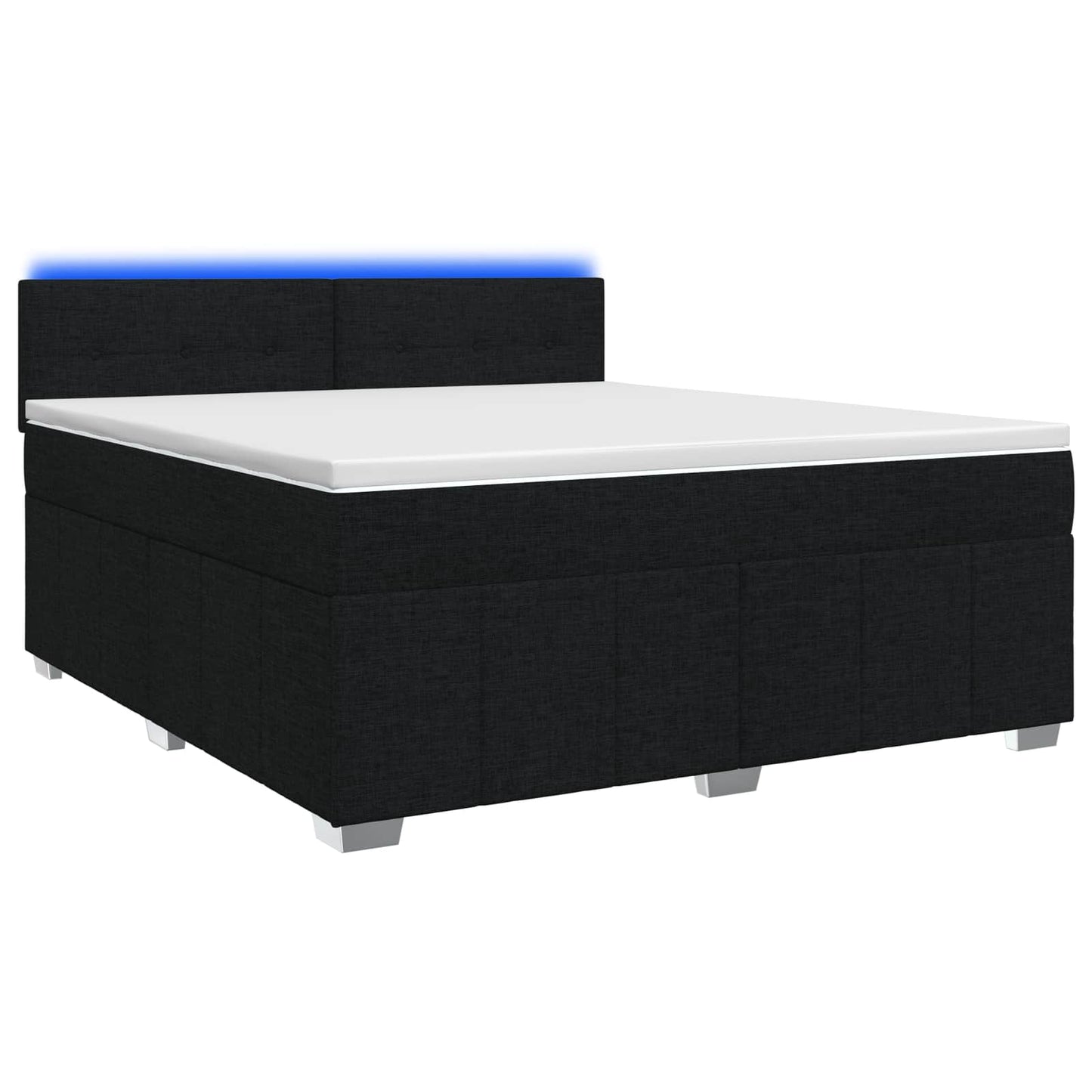 vidaXL Κρεβάτι box spring με στρώμα Μαύρο 160 x 200 cm Ύφασμα