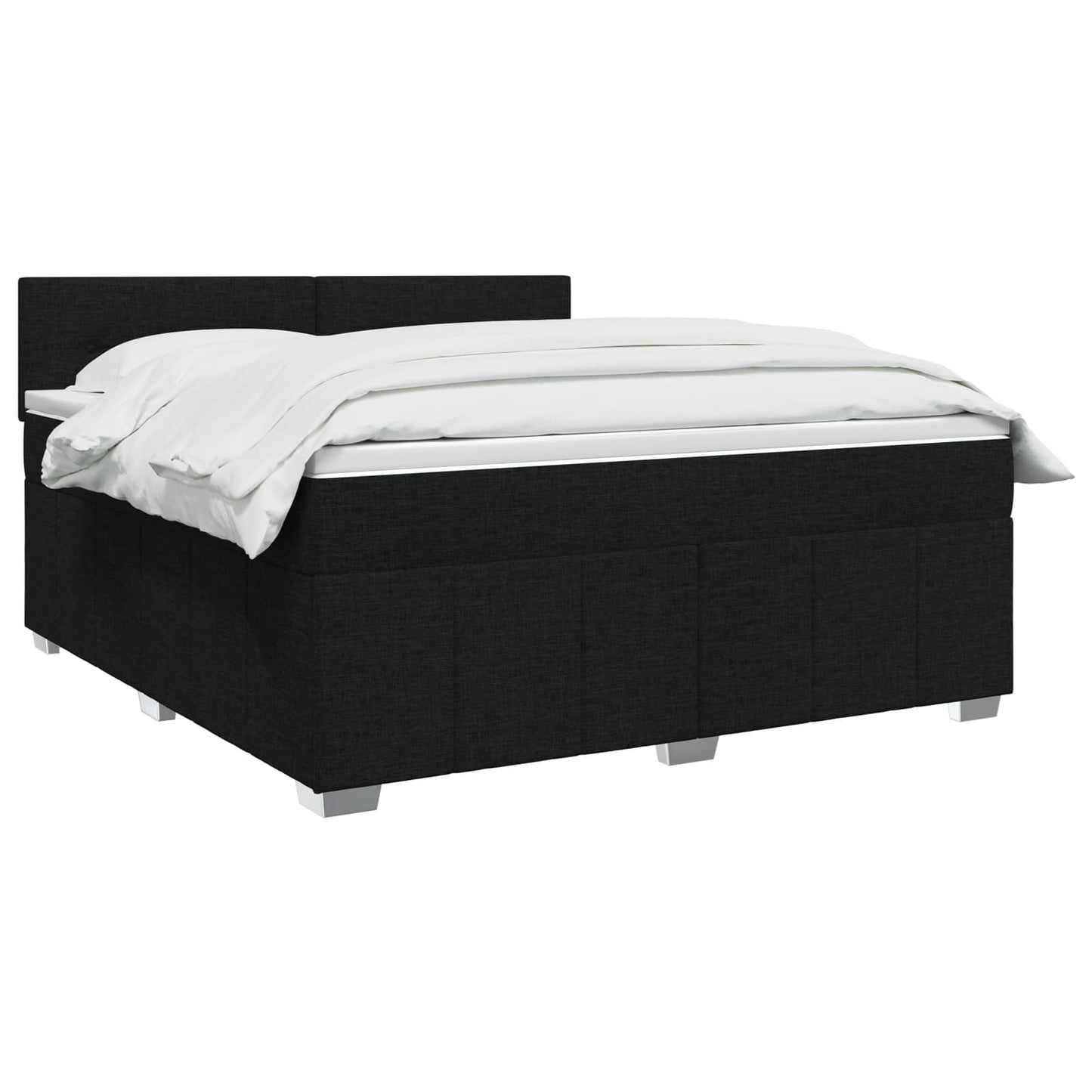 vidaXL Κρεβάτι box spring με στρώμα Μαύρο 160 x 200 cm Ύφασμα