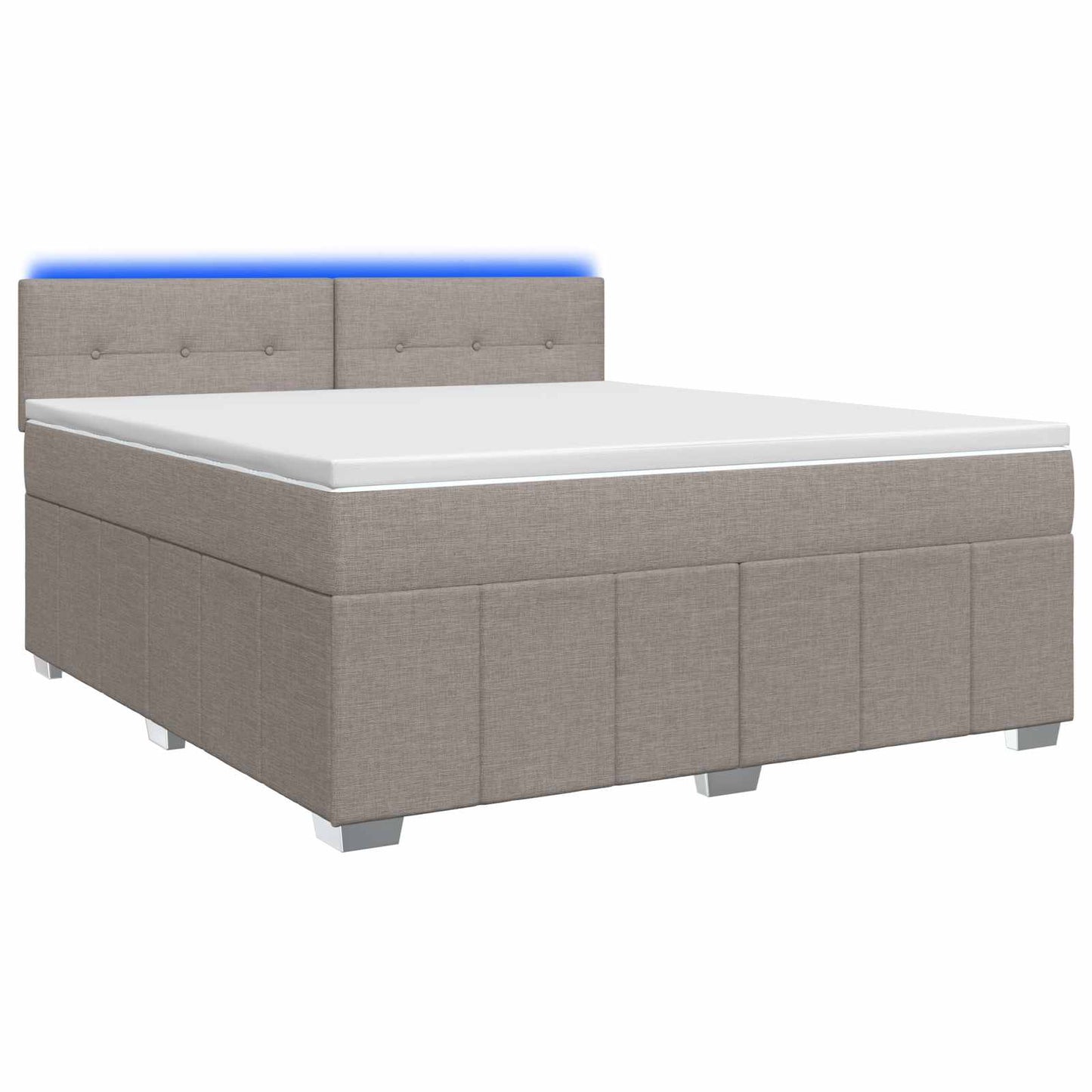 vidaXL Κρεβάτι box spring με στρώμα Taupe 160 x 200 cm Ύφασμα