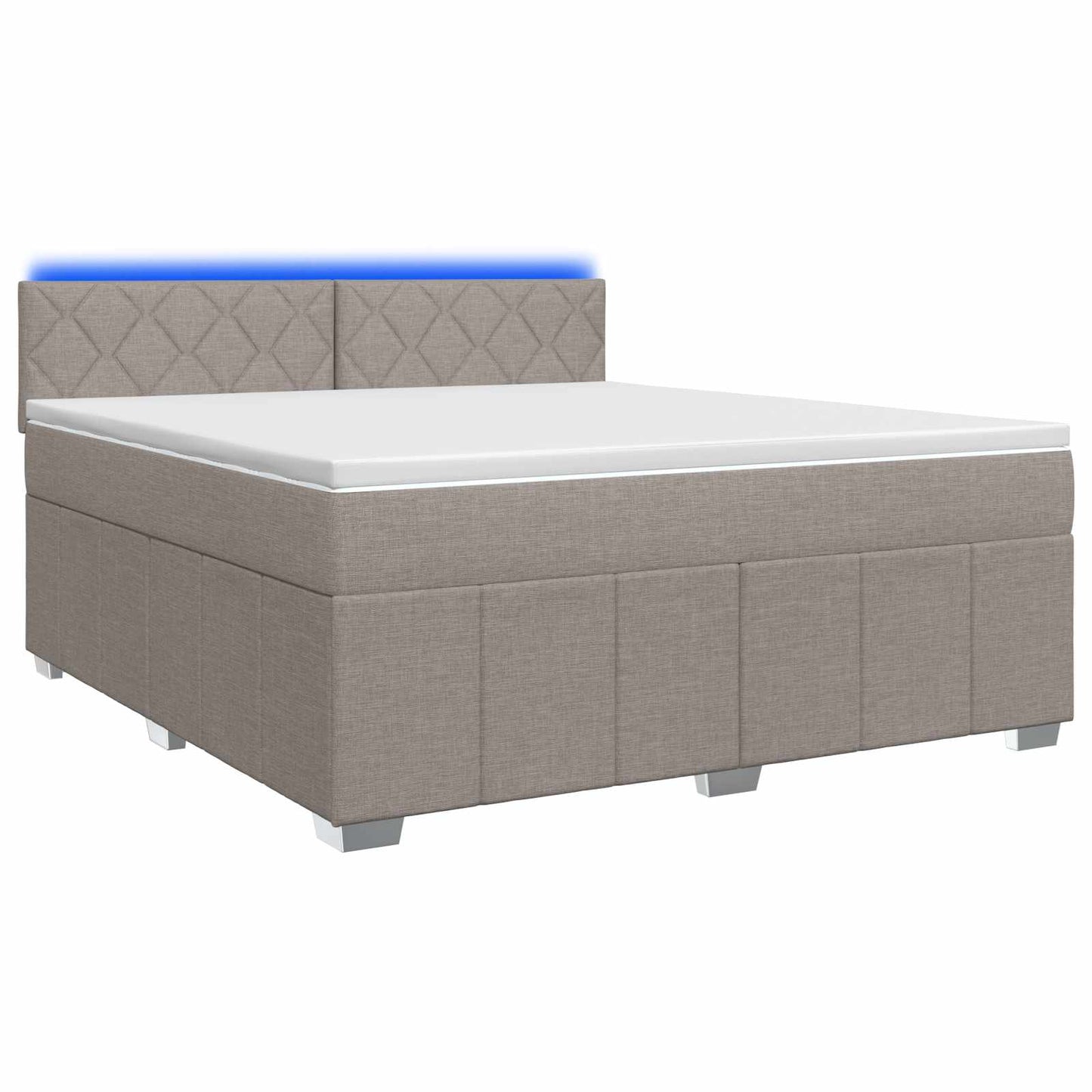 vidaXL Κρεβάτι box spring με στρώμα Taupe 160 x 200 cm Ύφασμα