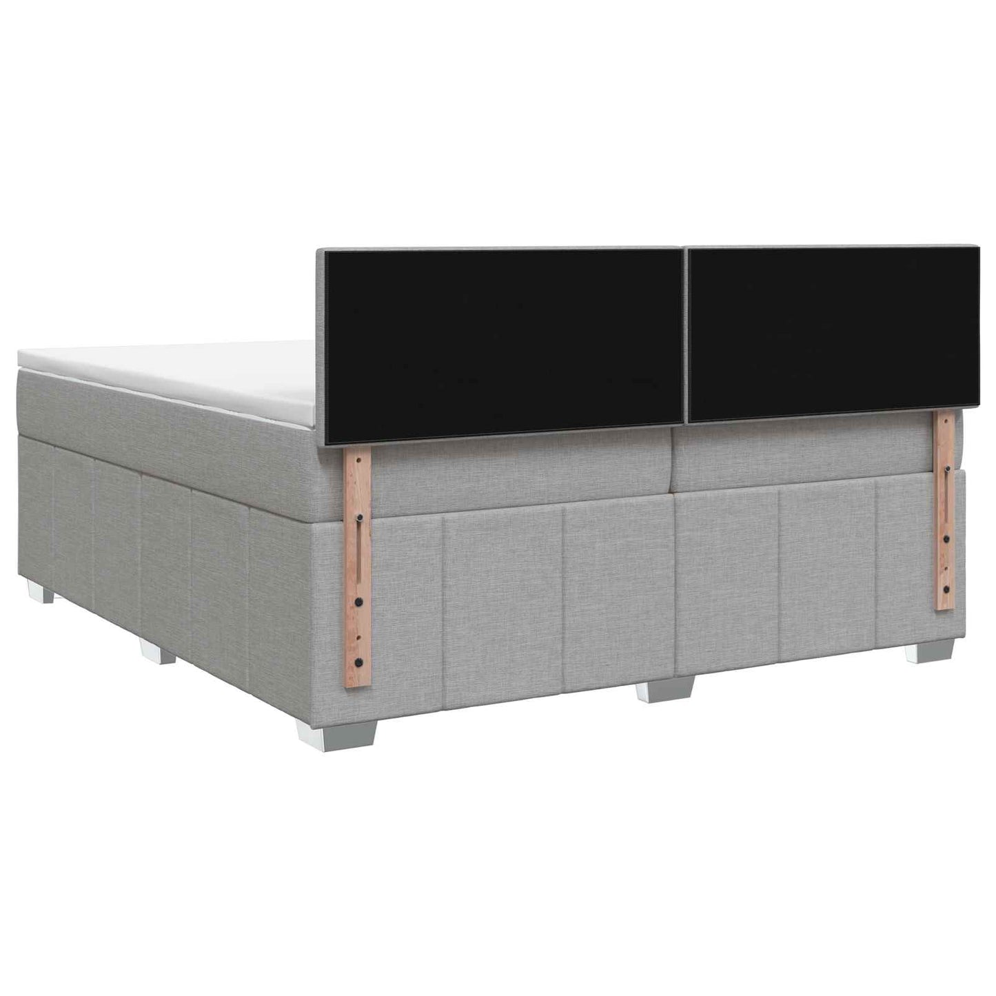 vidaXL Κρεβάτι box spring με στρώμα Ανοιχτό γκρι 200 x 200 cm Ύφασμα