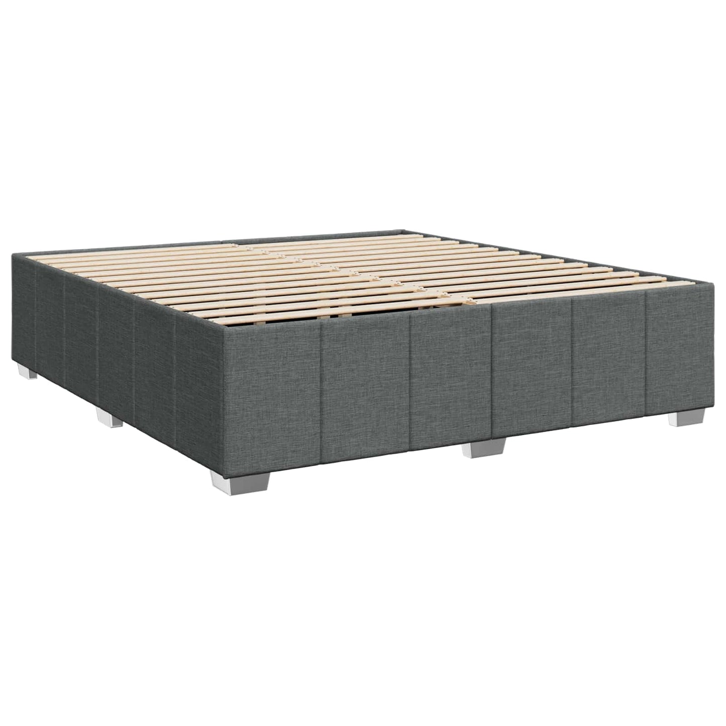 vidaXL Κρεβάτι box spring με στρώμα Σκούρο Γκρι 200 x 200 cm Ύφασμα