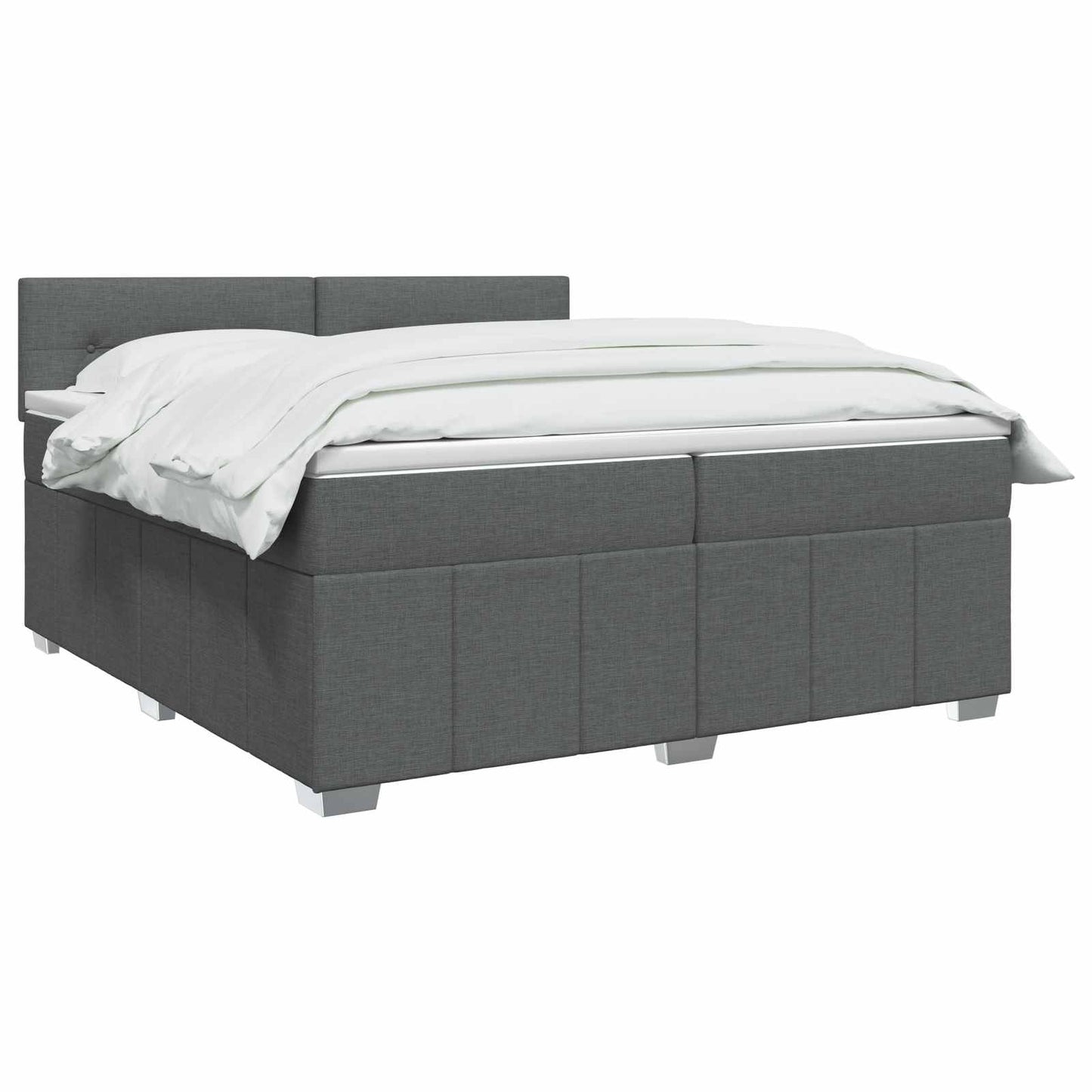 vidaXL Κρεβάτι box spring με στρώμα Σκούρο Γκρι 200 x 200 cm Ύφασμα