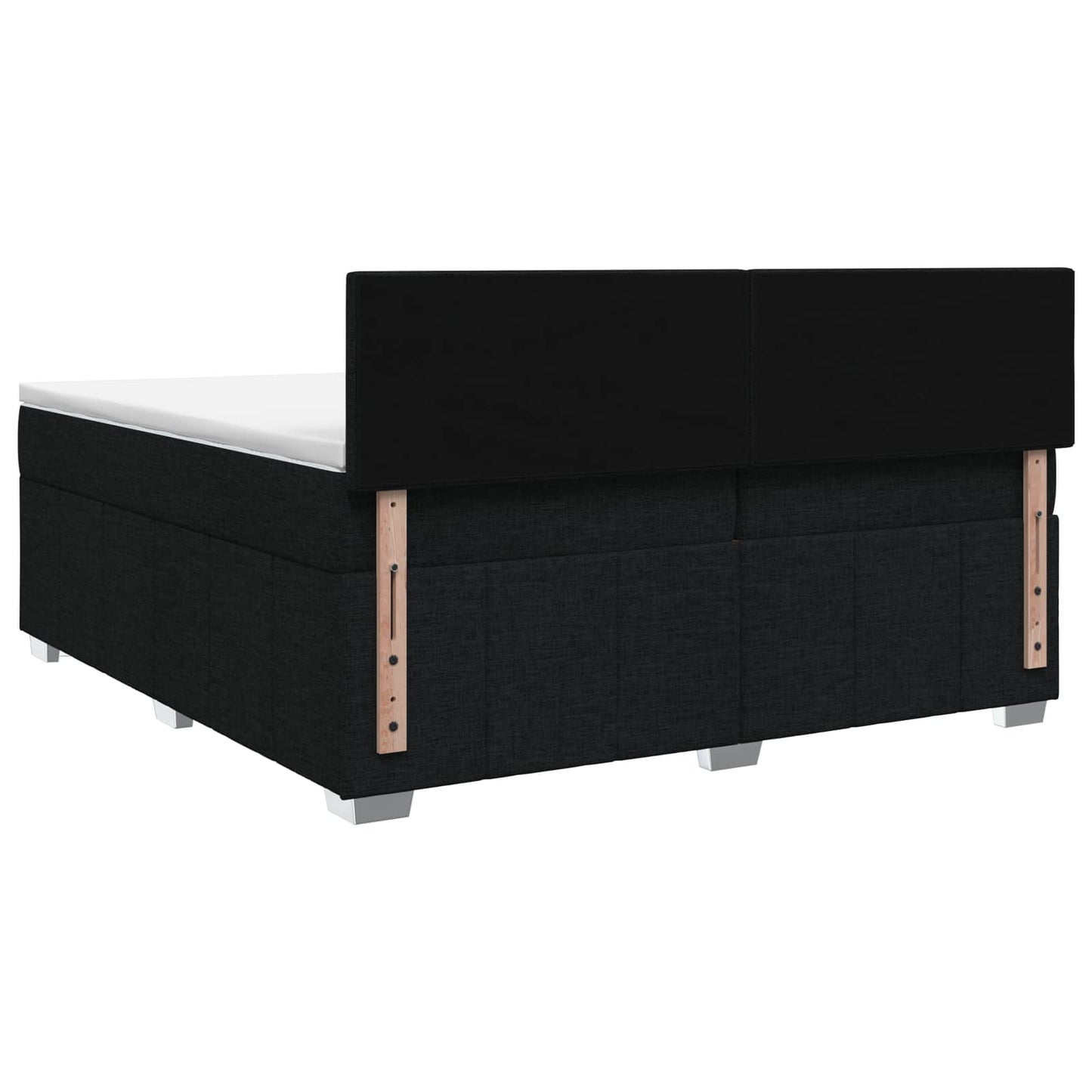 vidaXL Κρεβάτι box spring με στρώμα Μαύρο 200 x 200 cm Ύφασμα