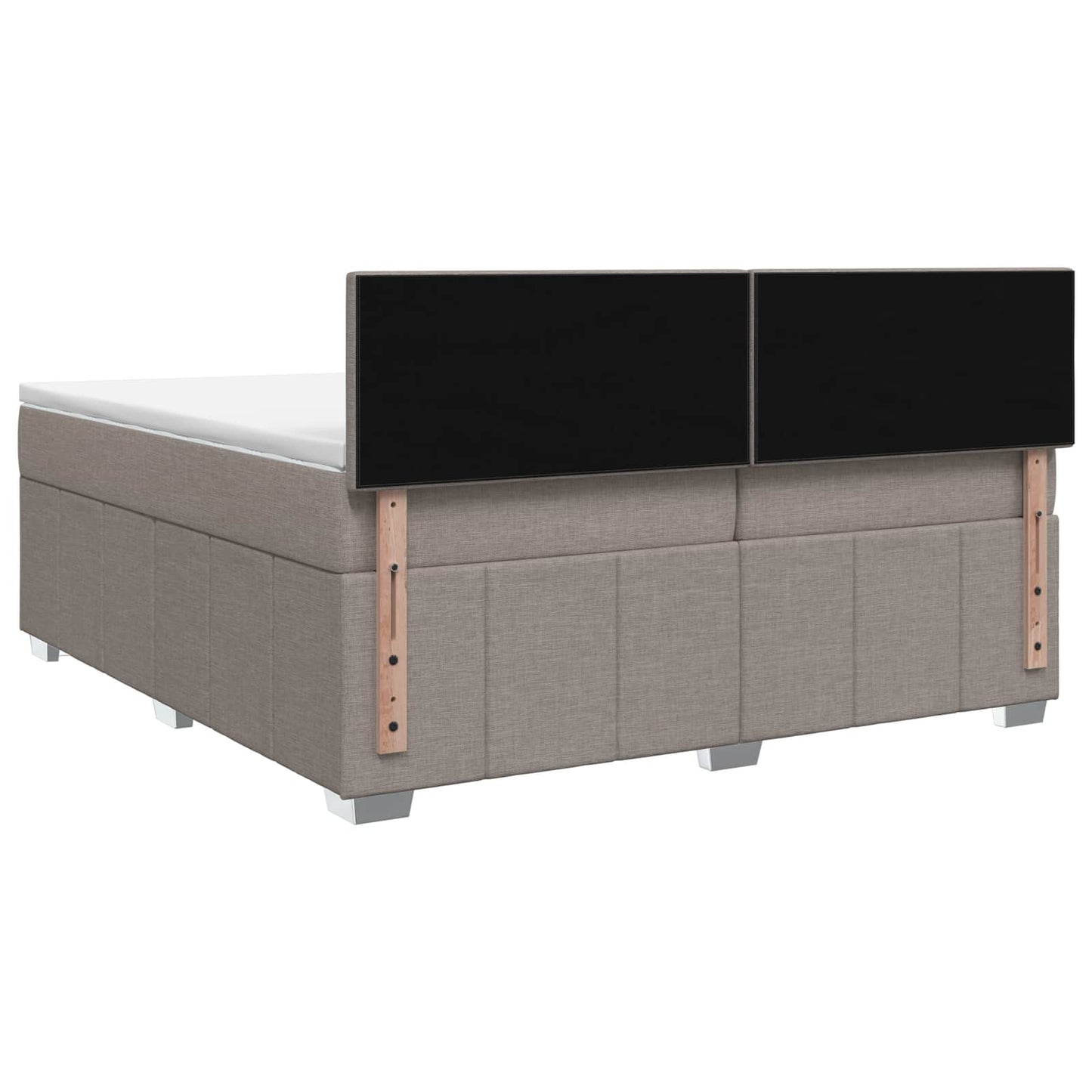 vidaXL Κρεβάτι box spring με στρώμα Taupe 200 x 200 cm Ύφασμα