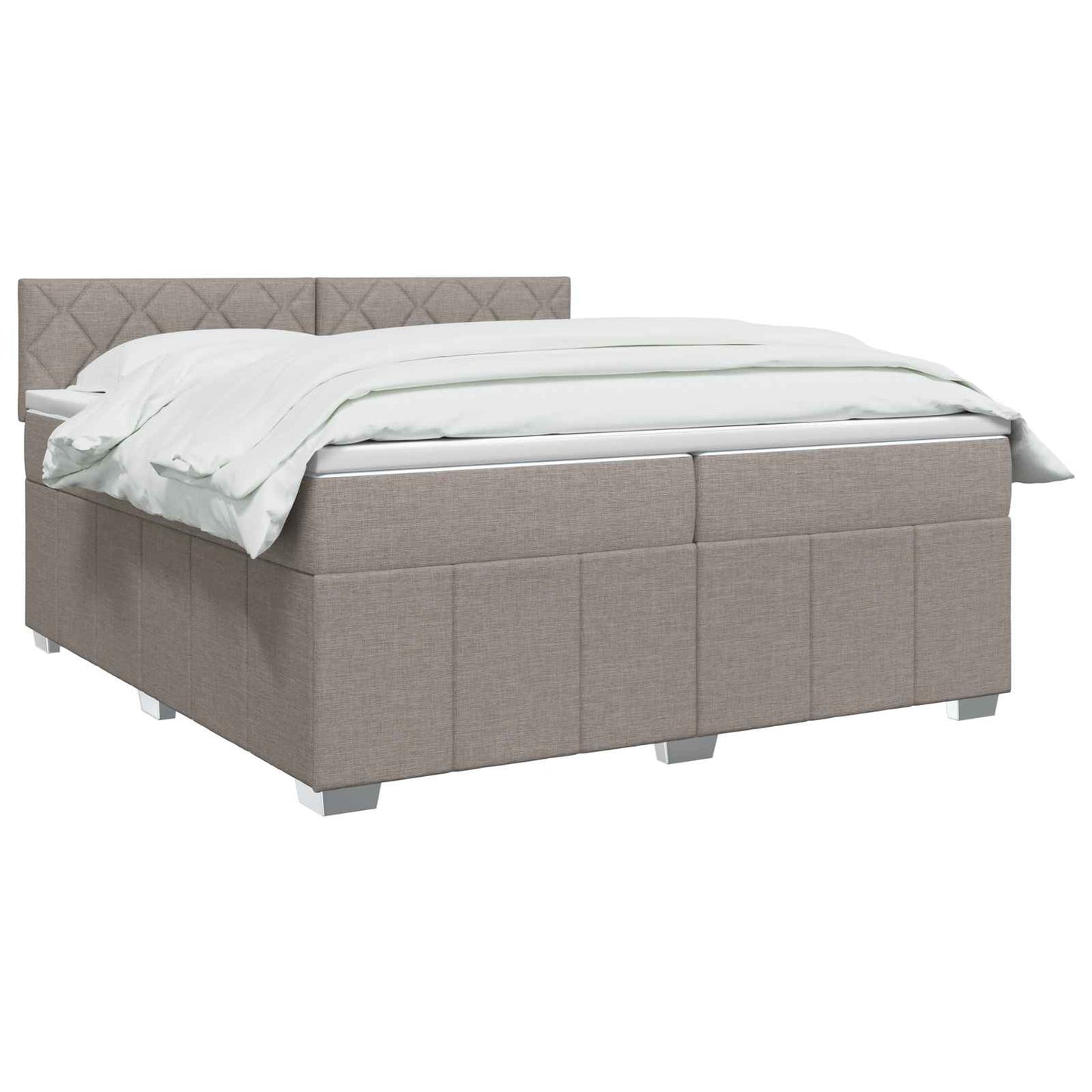 vidaXL Κρεβάτι box spring με στρώμα Taupe 200 x 200 cm Ύφασμα