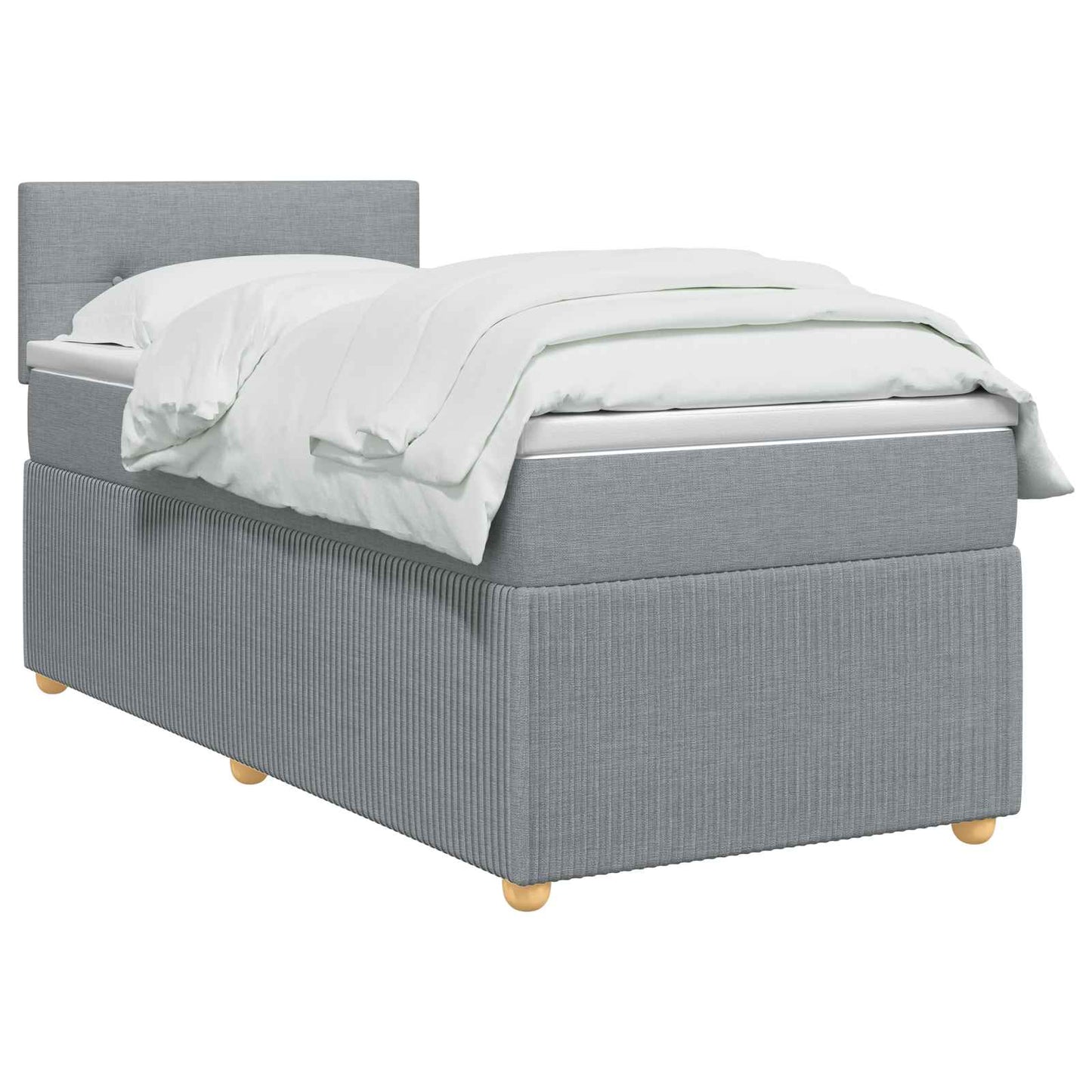 vidaXL Κρεβάτι box spring με στρώμα Ανοιχτό γκρι 80 x 200 cm Ύφασμα
