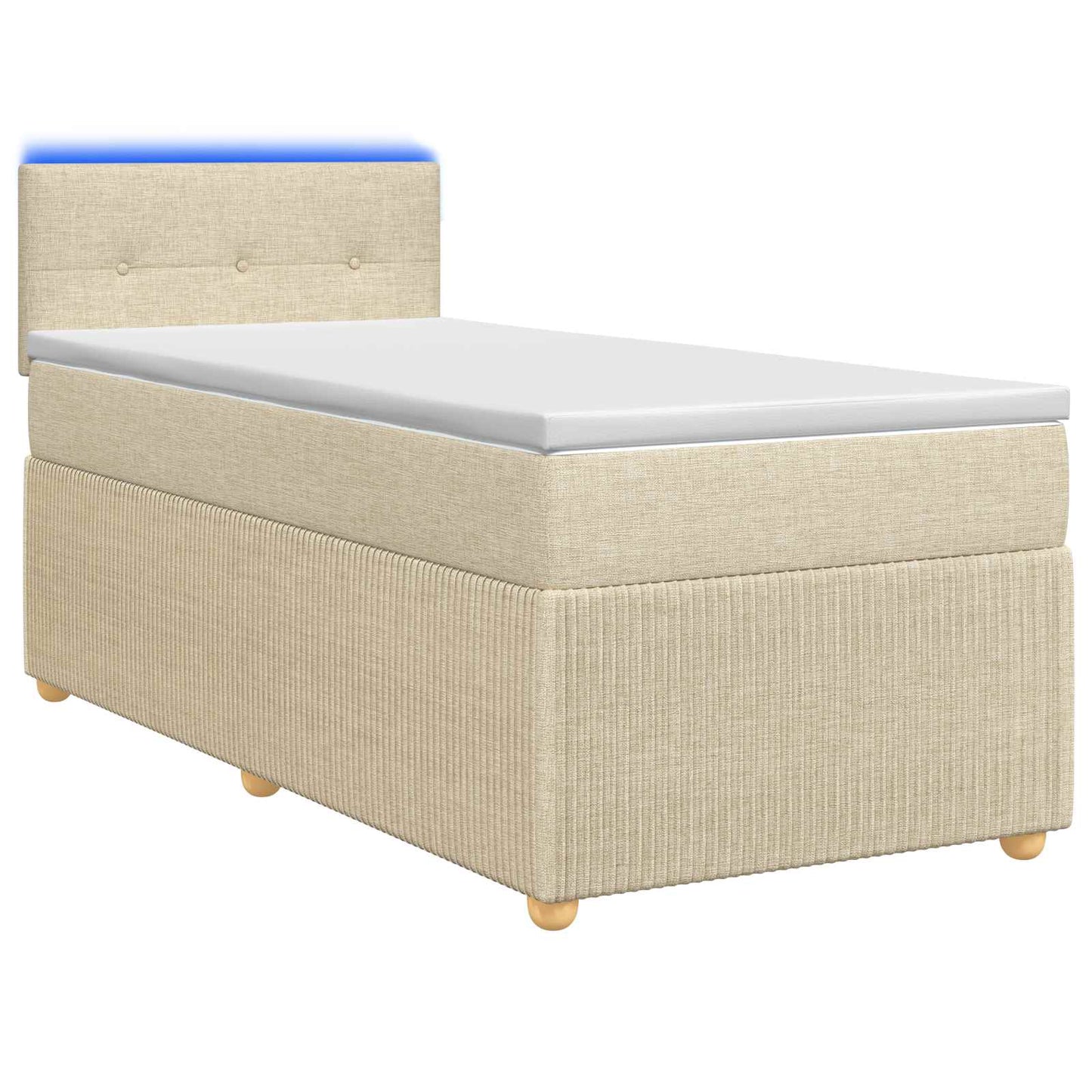 vidaXL Κρεβάτι box spring με στρώμα Κρεμ 80 x 200 cm Ύφασμα