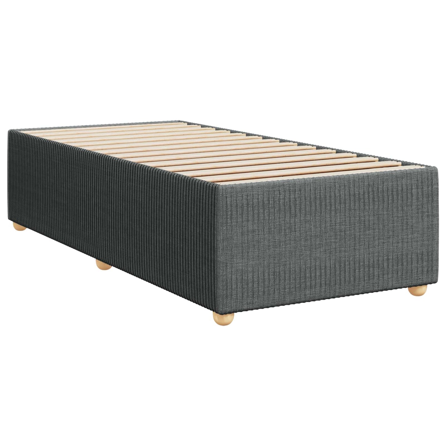 vidaXL Κρεβάτι box spring με στρώμα Σκούρο Γκρι 90 x 200 cm Ύφασμα