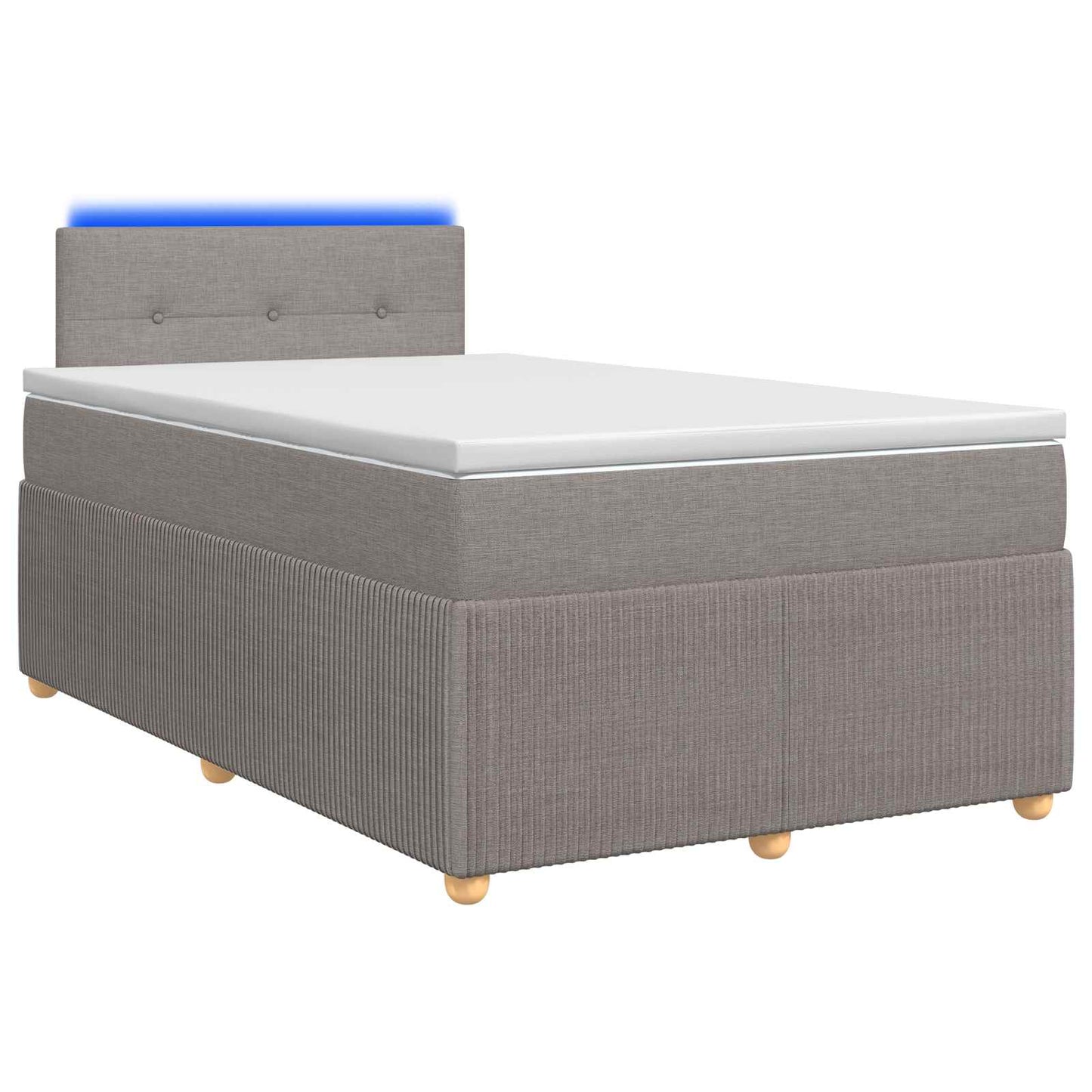 vidaXL Κρεβάτι box spring με στρώμα Taupe 120 x 200 cm Ύφασμα