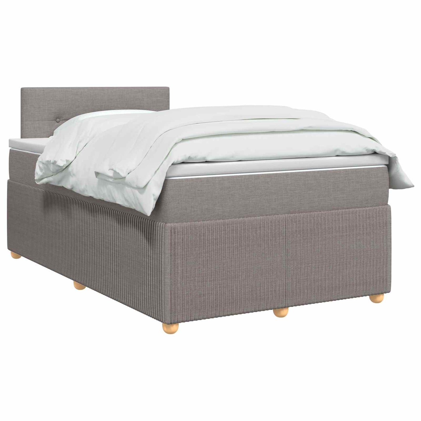 vidaXL Κρεβάτι box spring με στρώμα Taupe 120 x 200 cm Ύφασμα
