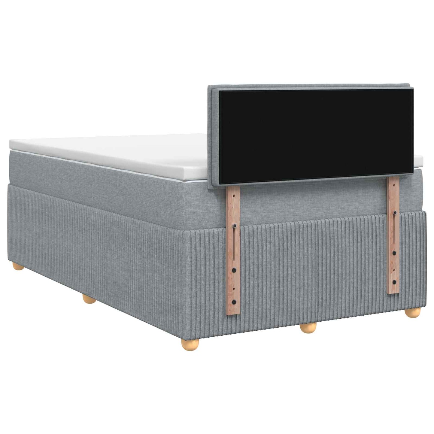 vidaXL Κρεβάτι box spring με στρώμα Ανοιχτό γκρι 120 x 200 cm Ύφασμα