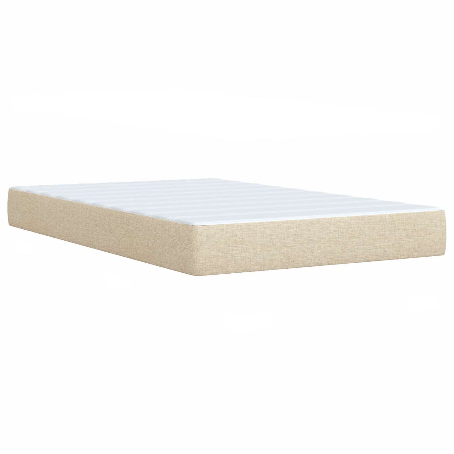 vidaXL Κρεβάτι box spring με στρώμα Κρεμ 120 x 200 cm Ύφασμα