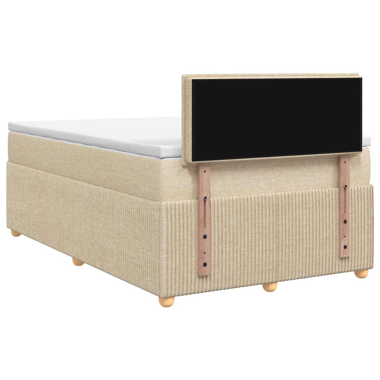 vidaXL Κρεβάτι box spring με στρώμα Κρεμ 120 x 200 cm Ύφασμα