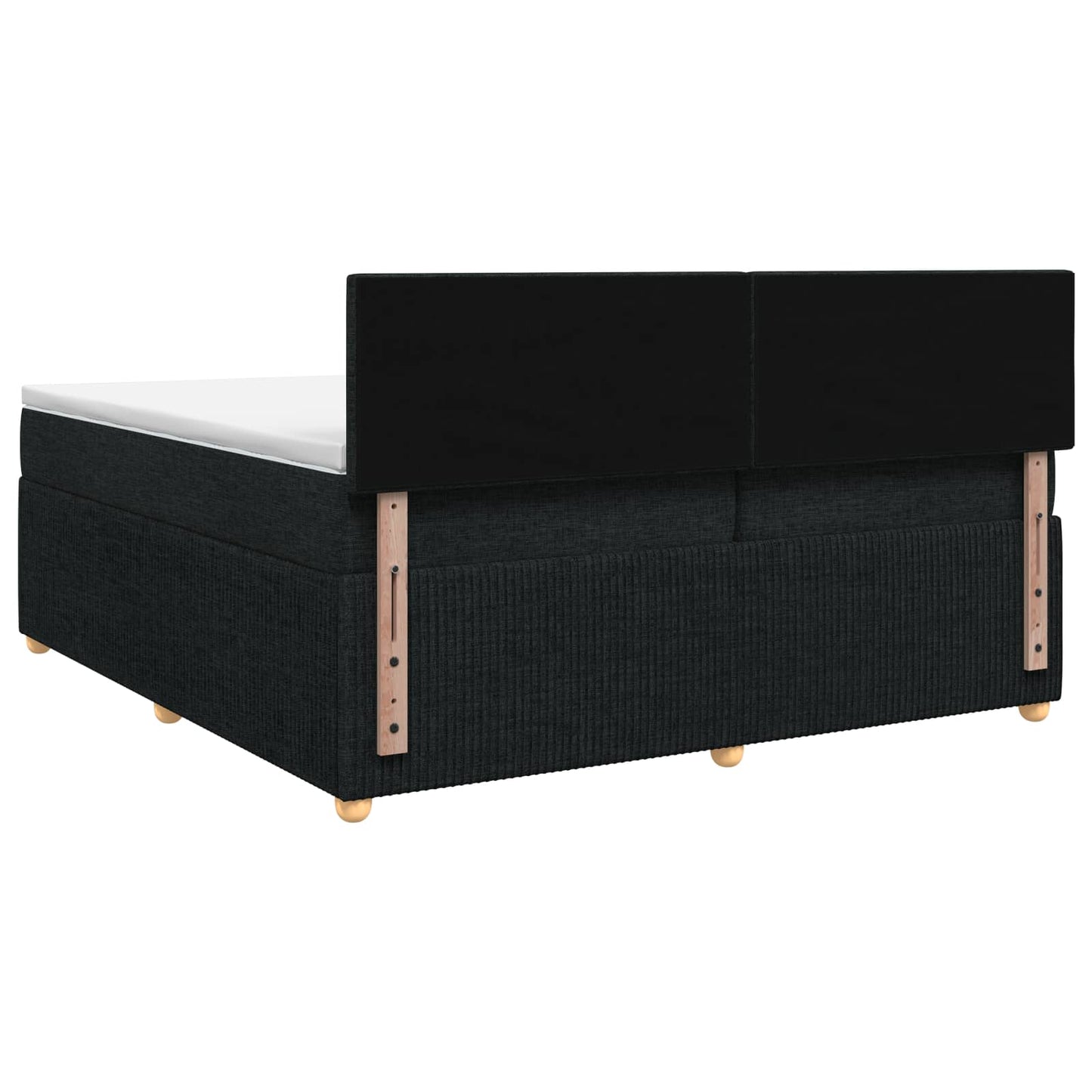 vidaXL Κρεβάτι box spring με στρώμα Μαύρο 200 x 200 cm Ύφασμα