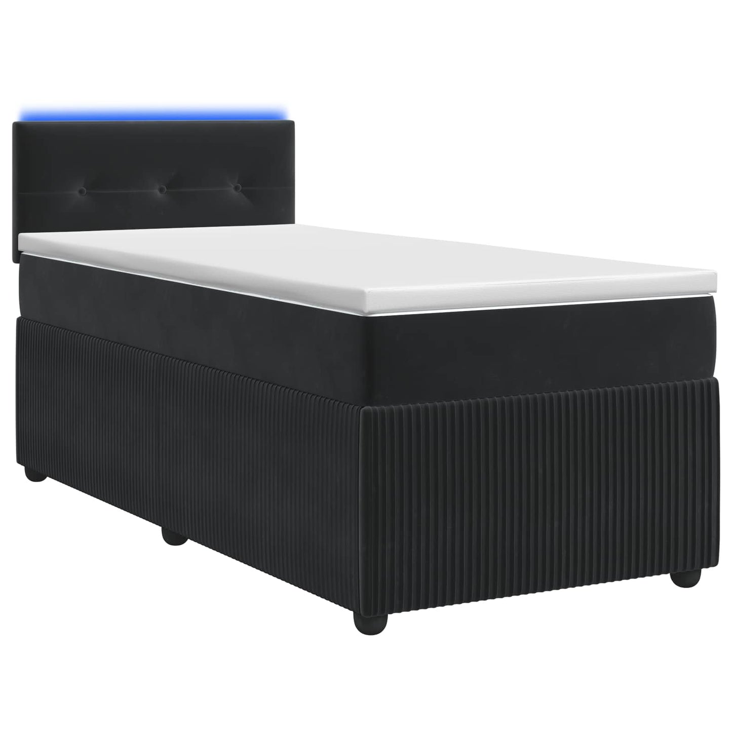 vidaXL Κρεβάτι box spring με στρώμα Μαύρο 80 x 200 cm Βελούδο