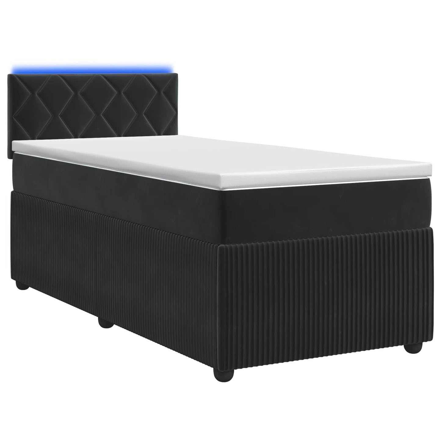 vidaXL Κρεβάτι box spring με στρώμα Μαύρο 90 x 190 cm Βελούδο