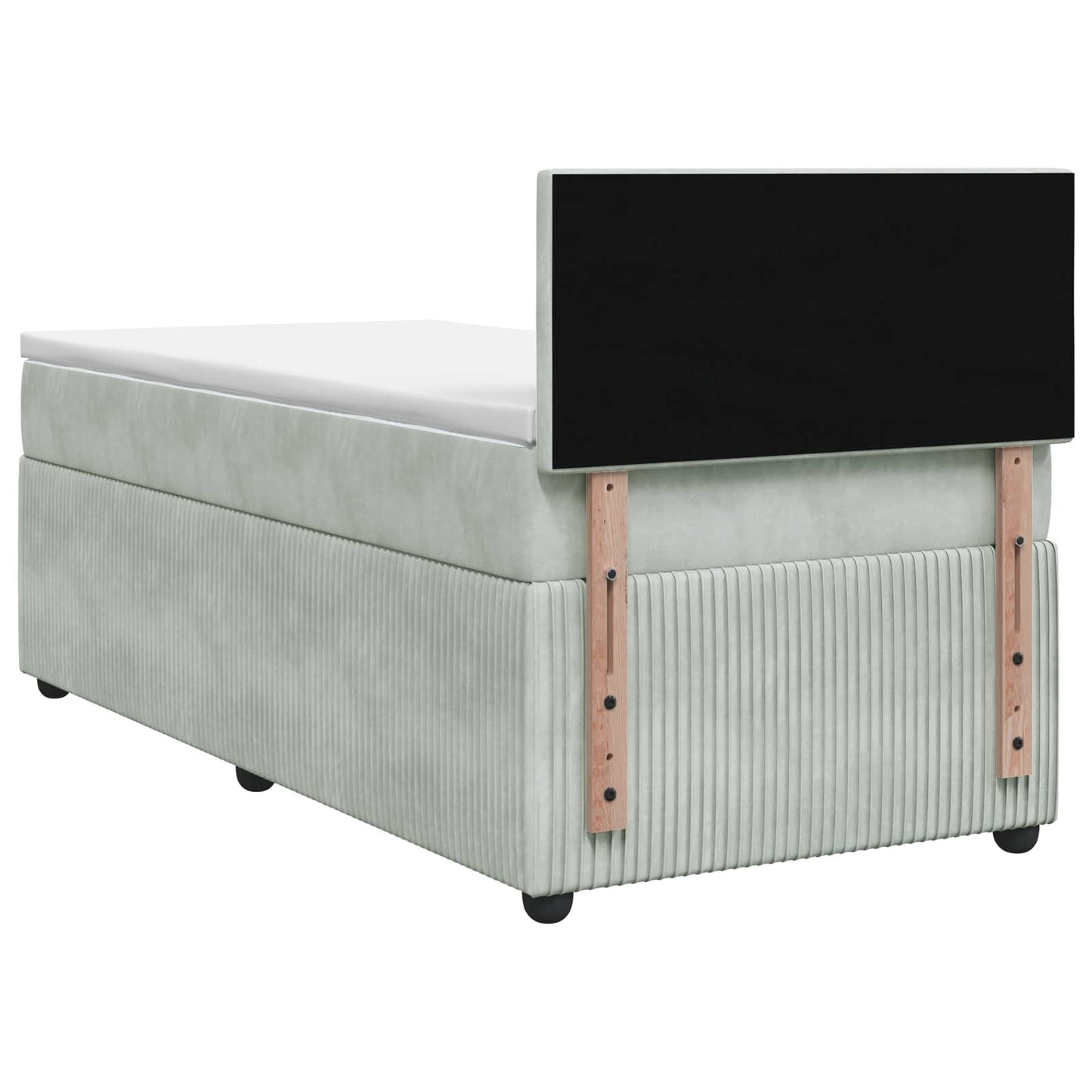 vidaXL Κρεβάτι box spring με στρώμα Ανοιχτό γκρι 90 x 200 cm Βελούδο