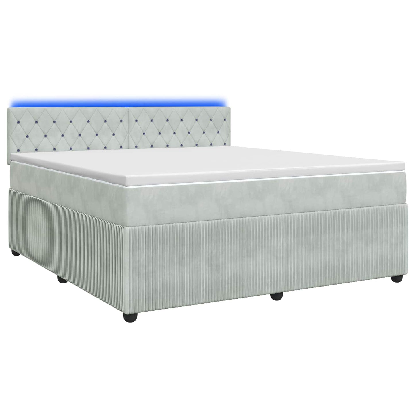 vidaXL Κρεβάτι box spring με στρώμα Ανοιχτό γκρι 140 x 200 cm Βελούδο