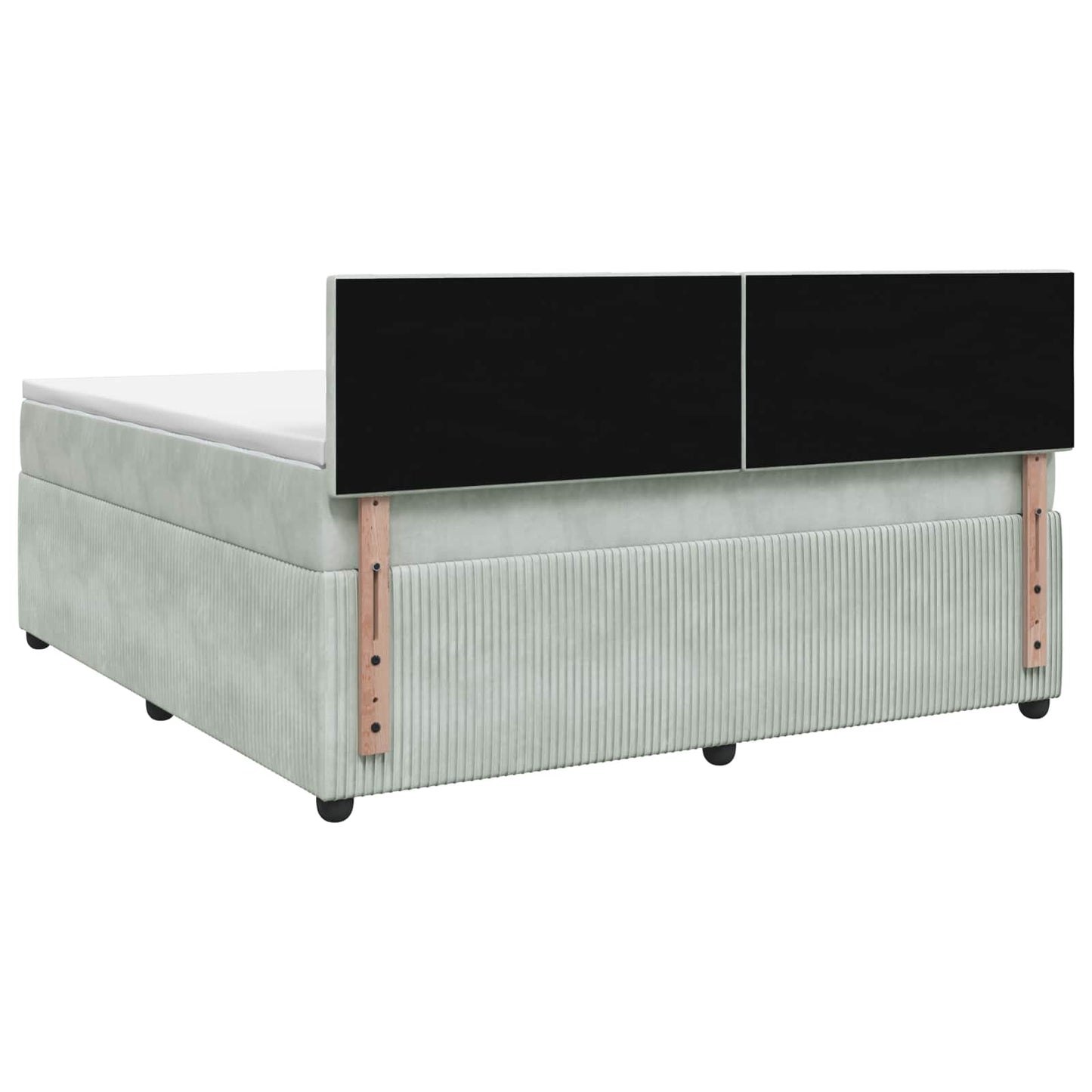 vidaXL Κρεβάτι box spring με στρώμα Ανοιχτό γκρι 140 x 200 cm Βελούδο