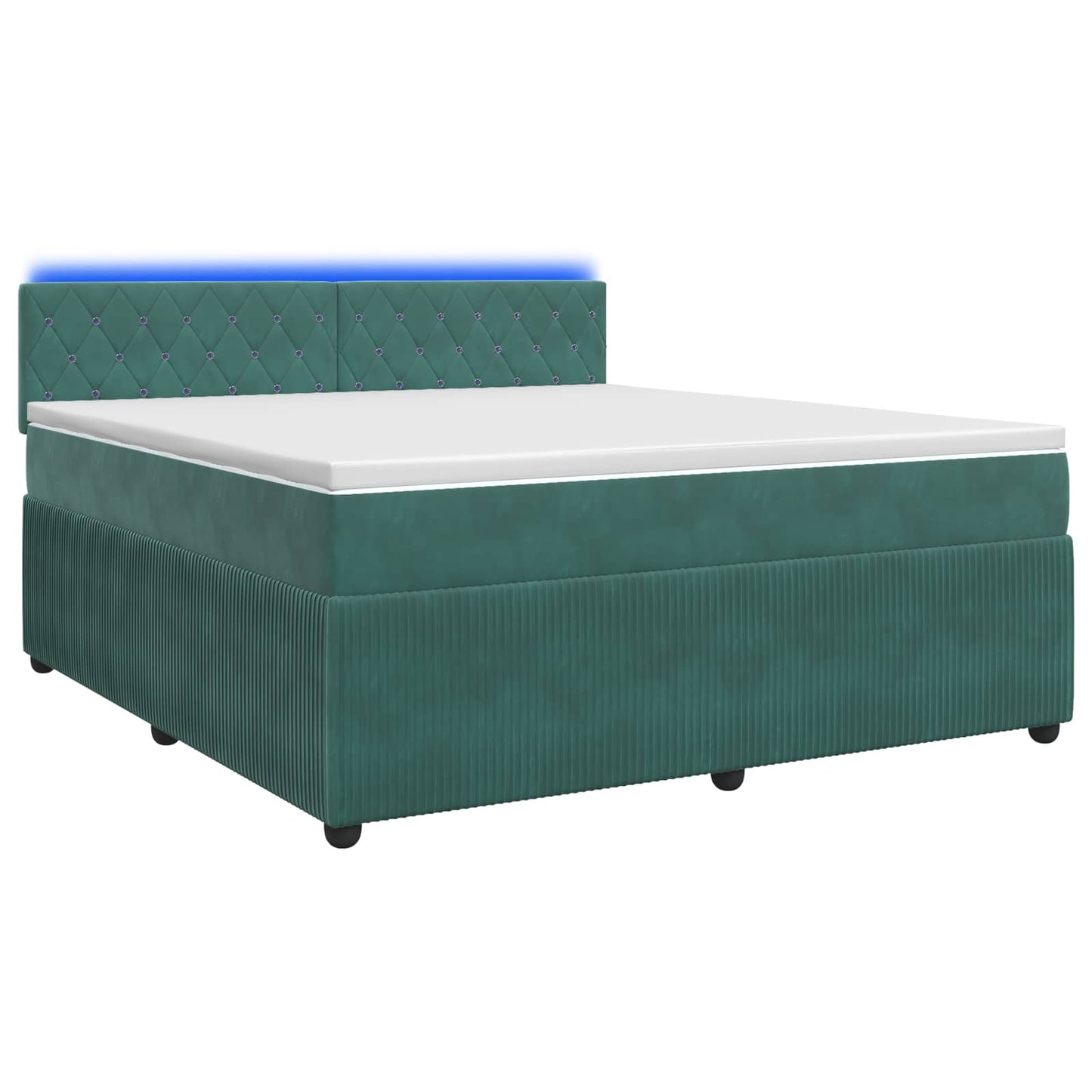 vidaXL Κρεβάτι box spring με στρώμα Σκούρο Πράσινο 140 x 200 cm